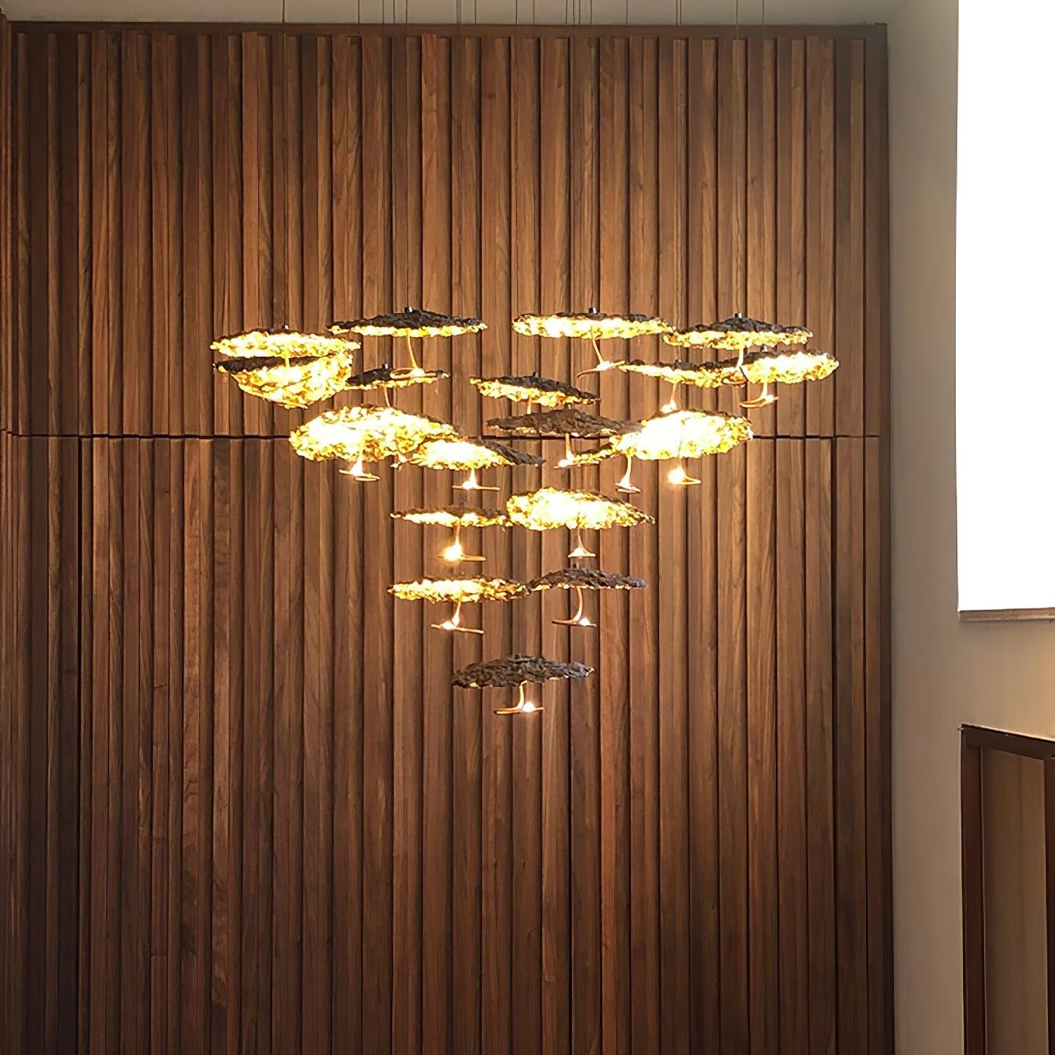 Aureate Cloud Brass Cluster Chandelier - Blowlighting
