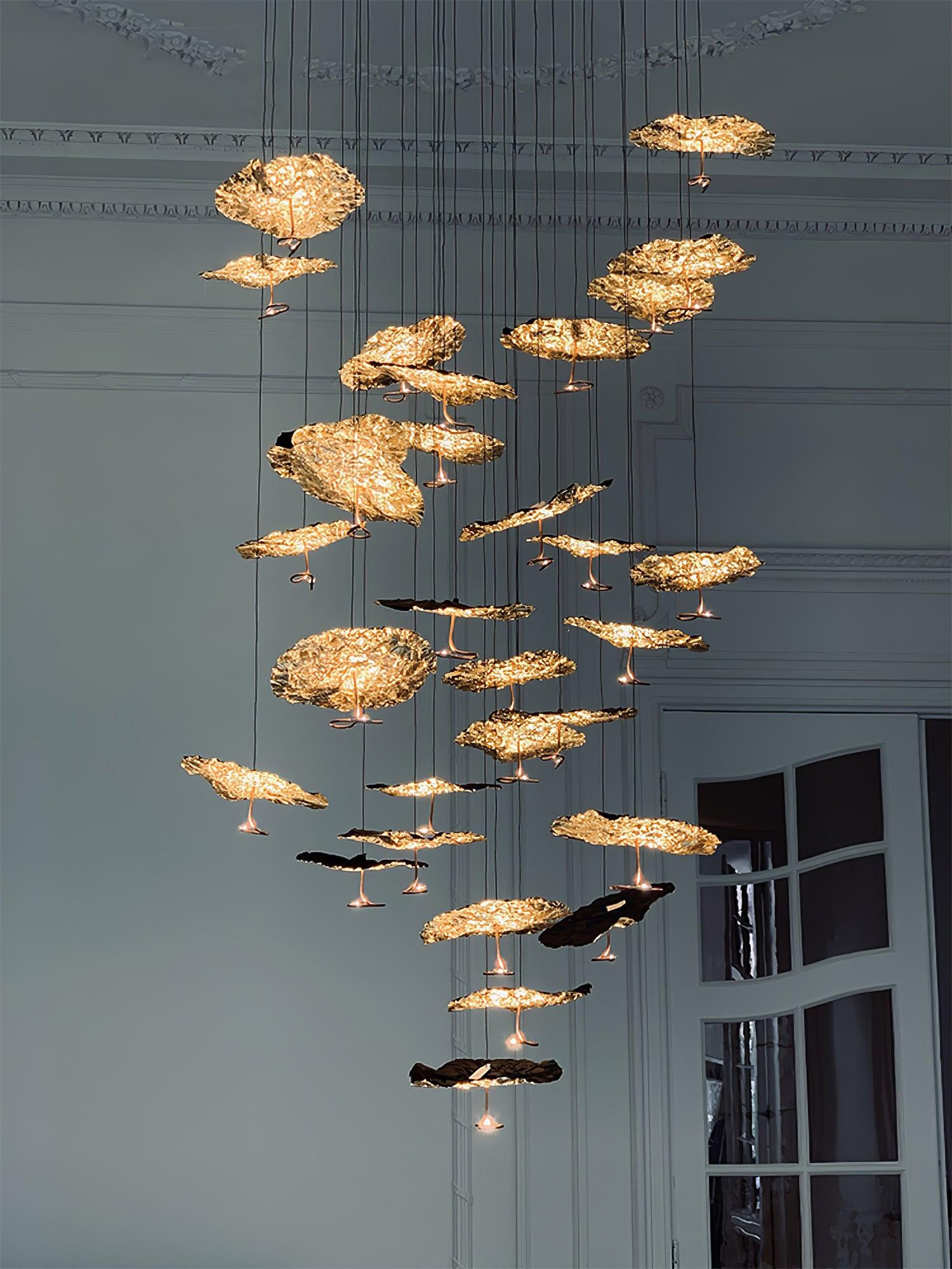 Aureate Cloud Brass Cluster Chandelier - Blowlighting