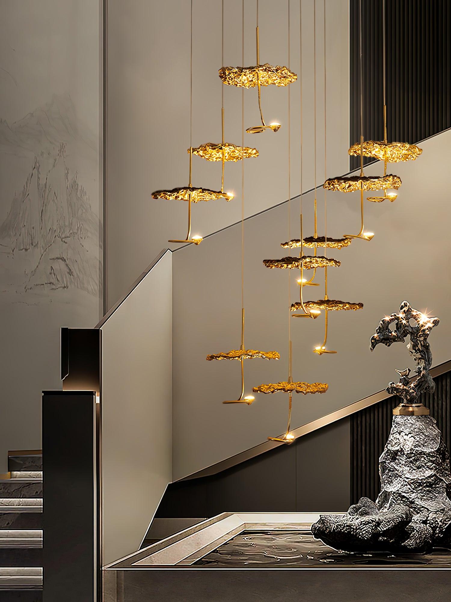 Aureate Cloud Brass Cluster Chandelier - Blowlighting