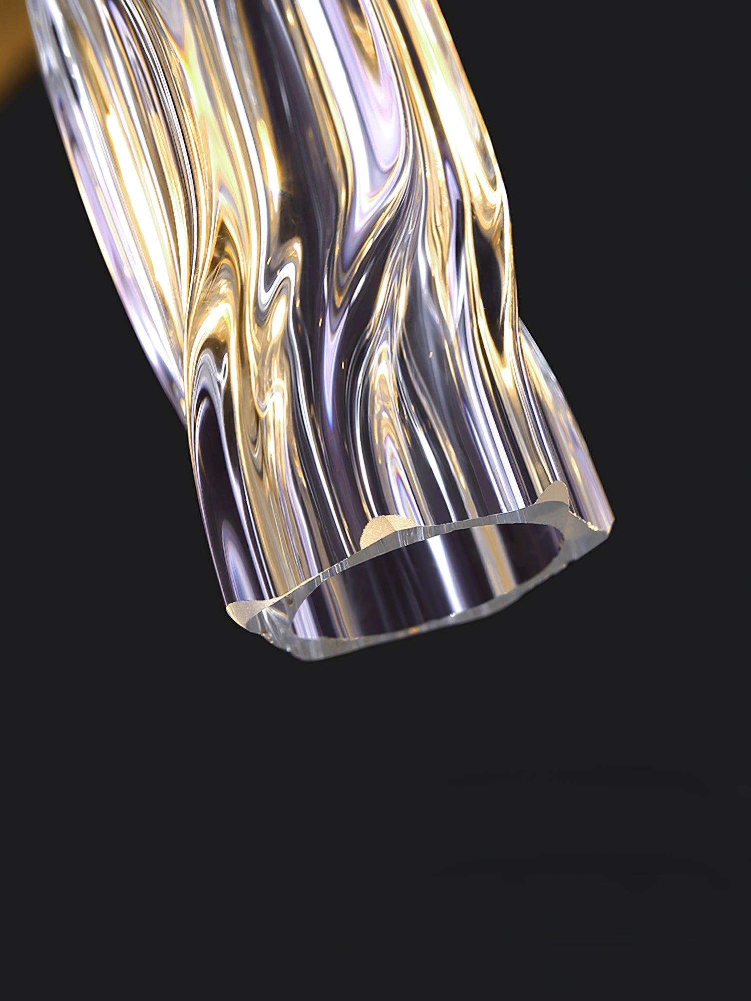 Gold & Clear Rod Chandelier - Blowlighting