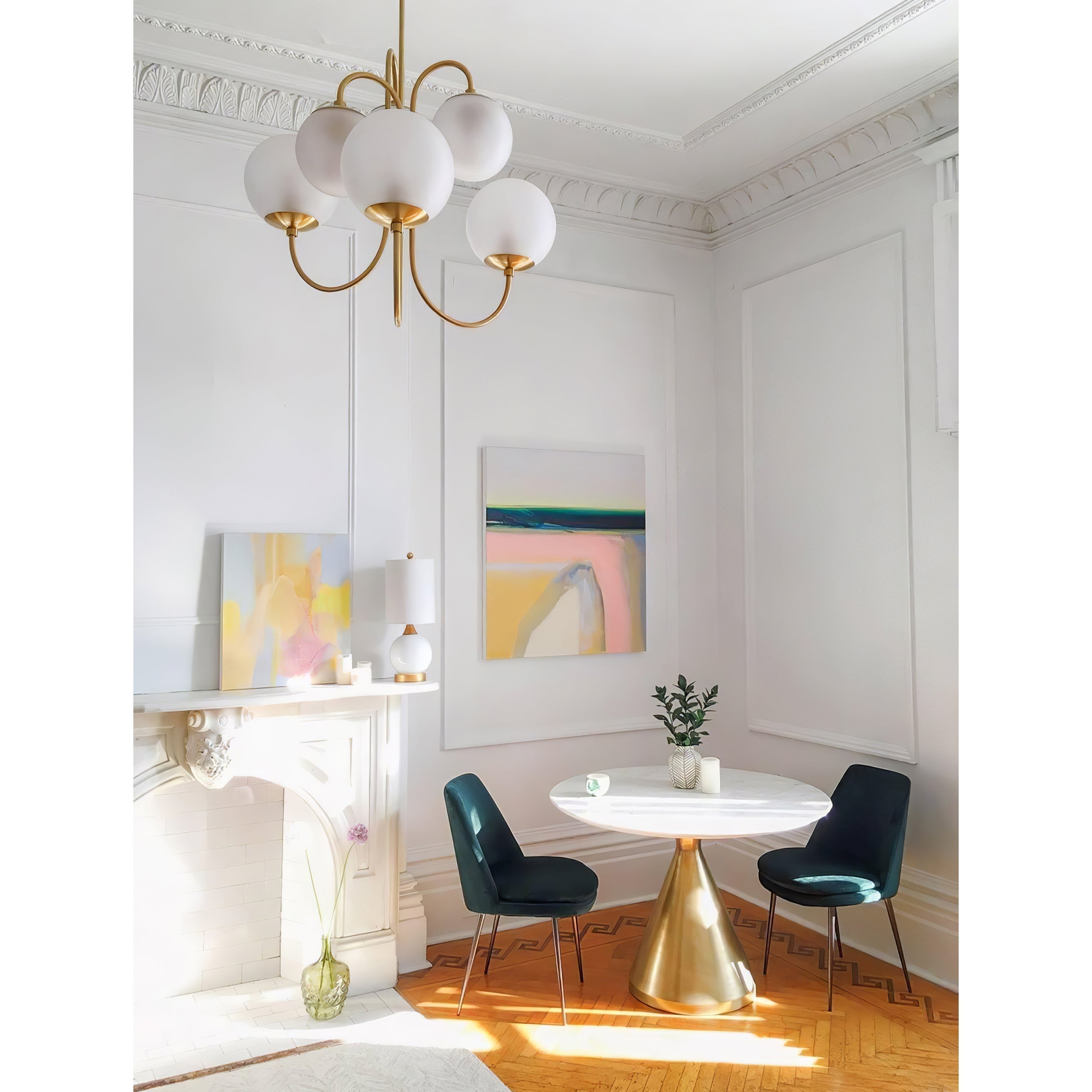 Zathaor Individual Creativity Metal Glass Chandelier - Lamp Copper