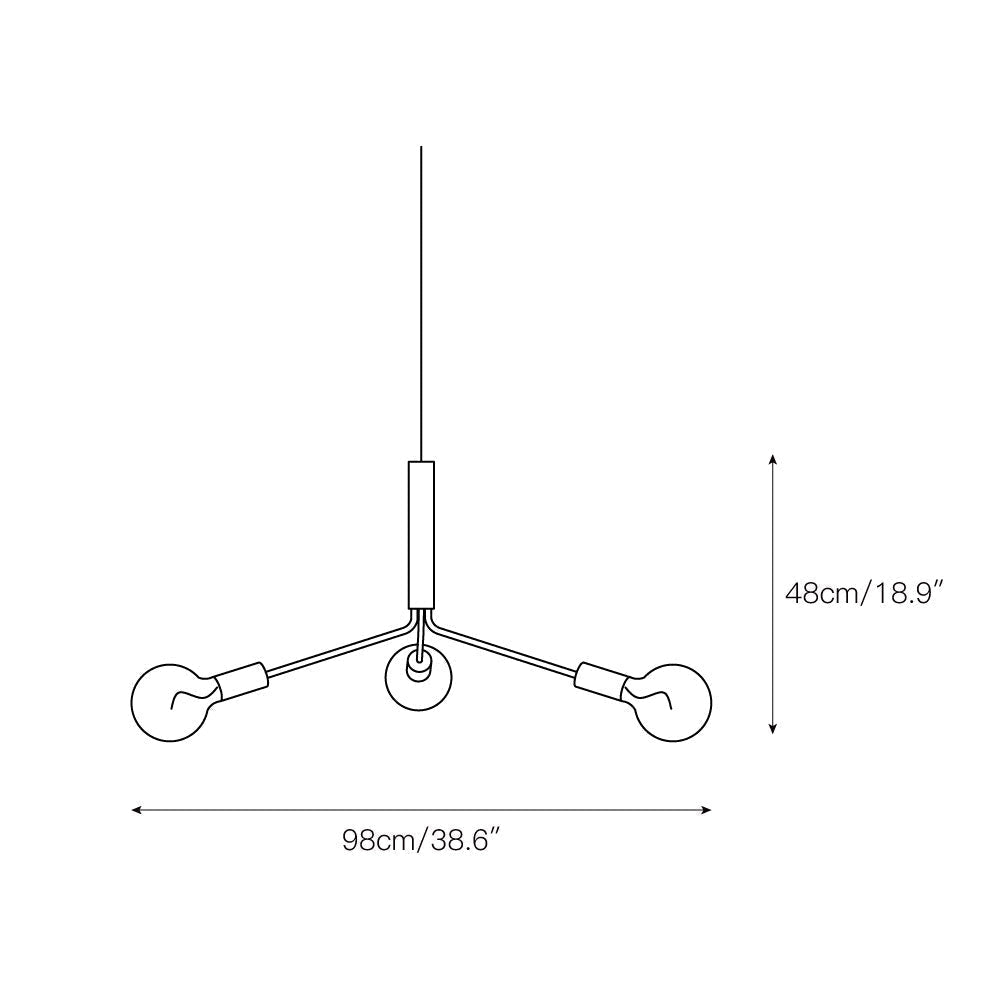 Mysolisra Modern Minimalist Metro Metal Chandelier - Lamp Copper