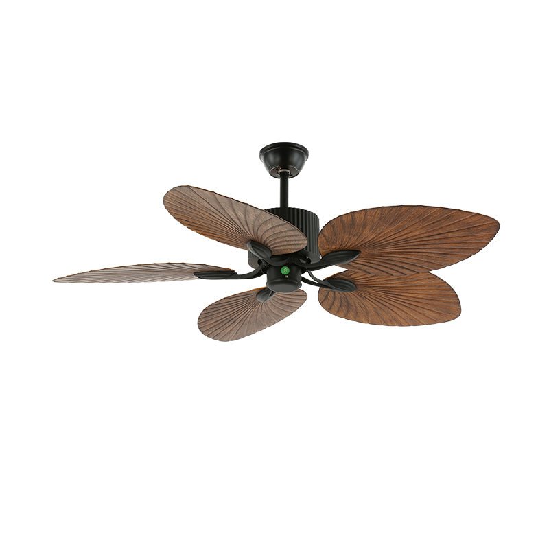 Ventilatore da soffitto Virel Tropicale in legno con luce, dettaglio della struttura in metallo