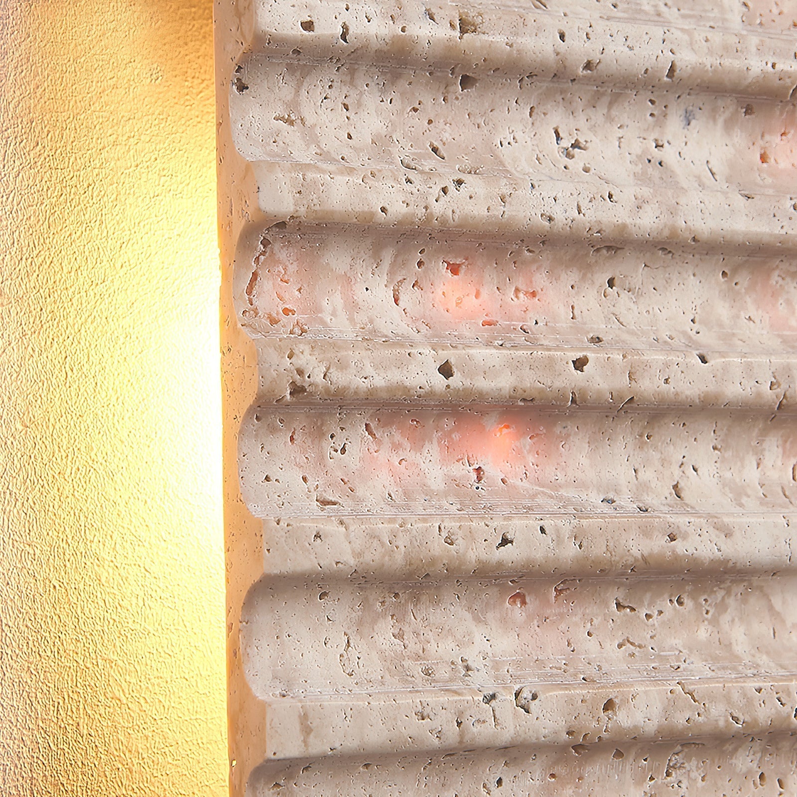 Othaus Modern Minimalist Beige Travertine Wall Lamp - Lamp Copper