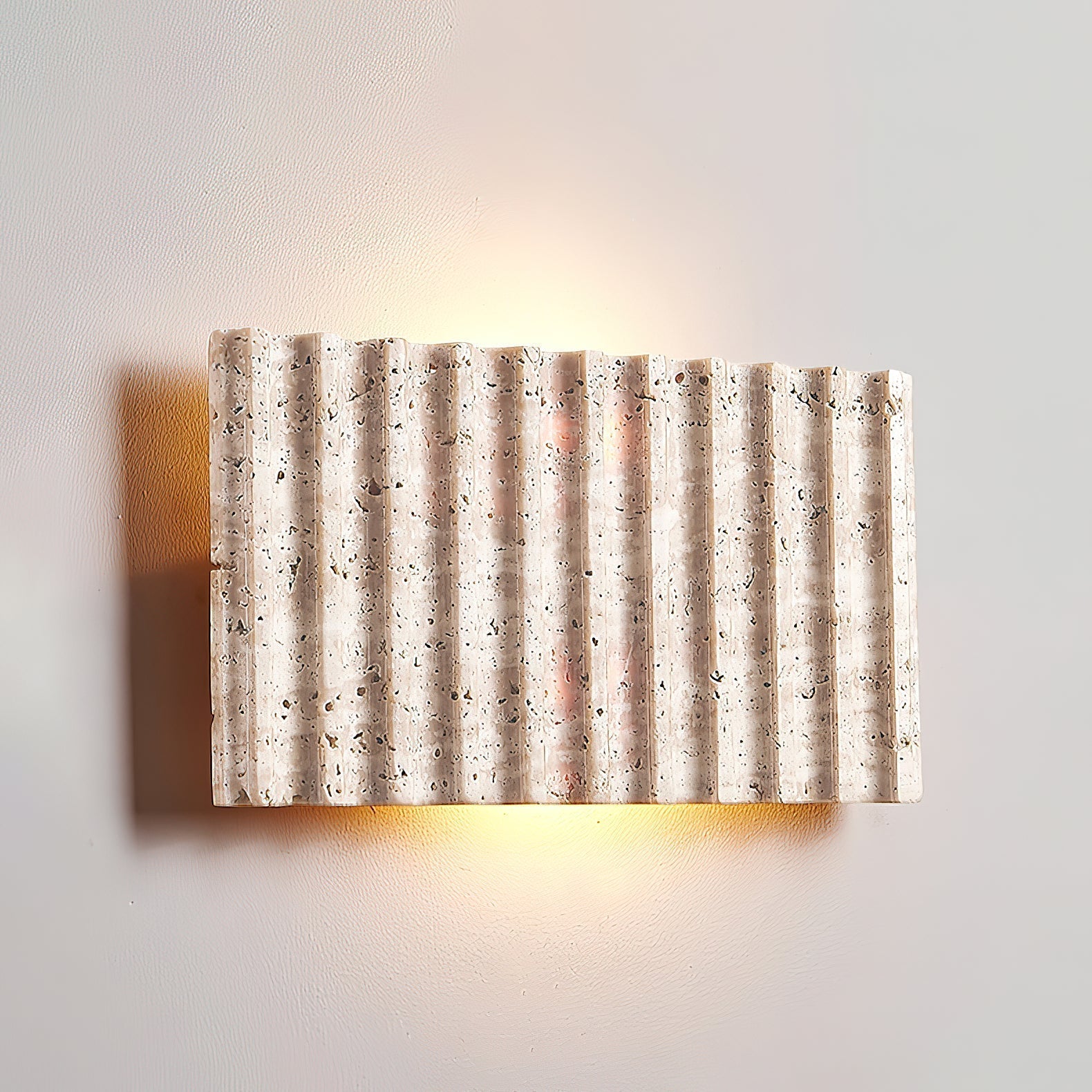 Othaus Modern Minimalist Beige Travertine Wall Lamp - Lamp Copper