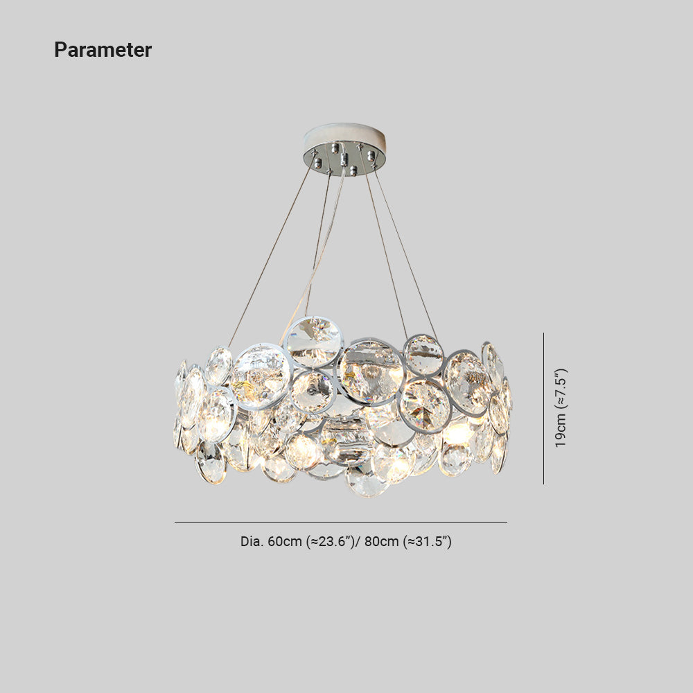 Kristy Moderno LED Rotondo Lampadari Cristallo Metallo Soggiorno