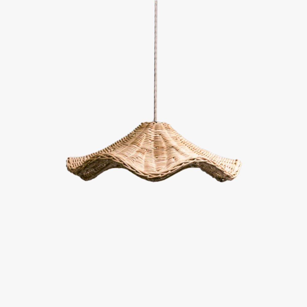 Ritta Classica Onda LED Lanpade a Sospensione Rattan Soggiorno
