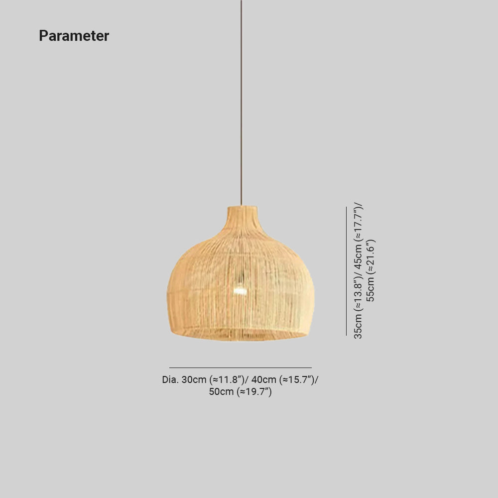 Ritta Vintage Fatto a Mano Rattan Lampade a Sospensione Legno Naturale Soggiorno