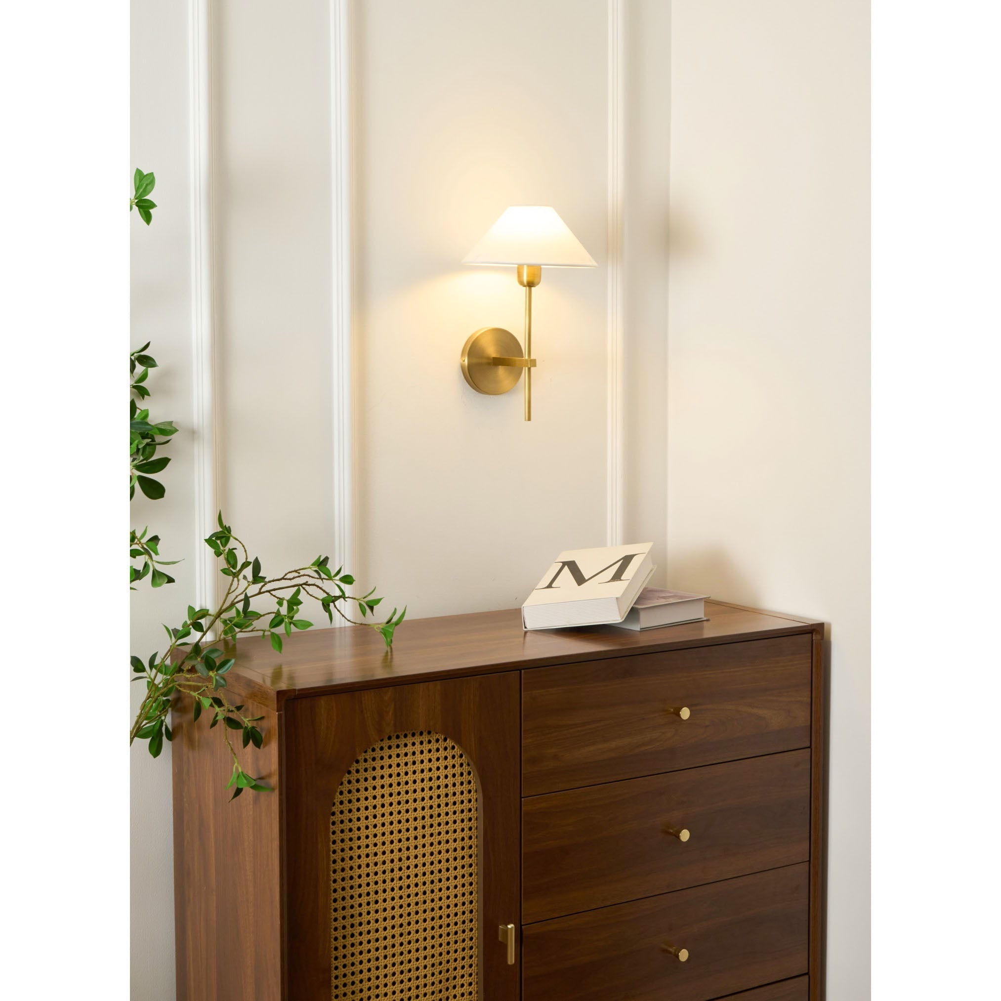 Zosilara Vintage Industrial Brass Fabric Sconce Wall Lamp - Lamp Copper