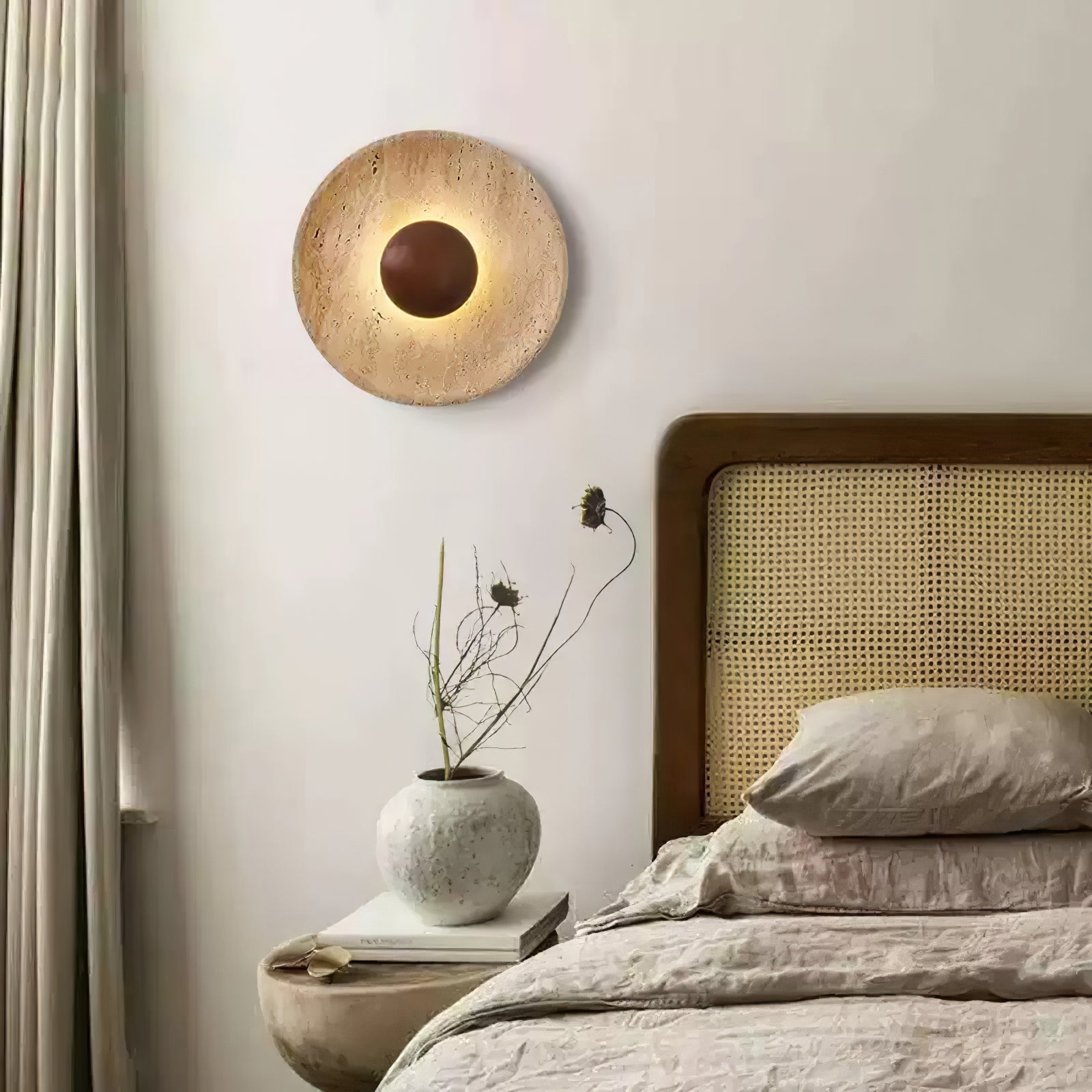 Ritta Applique da Parete in Travertino Sun