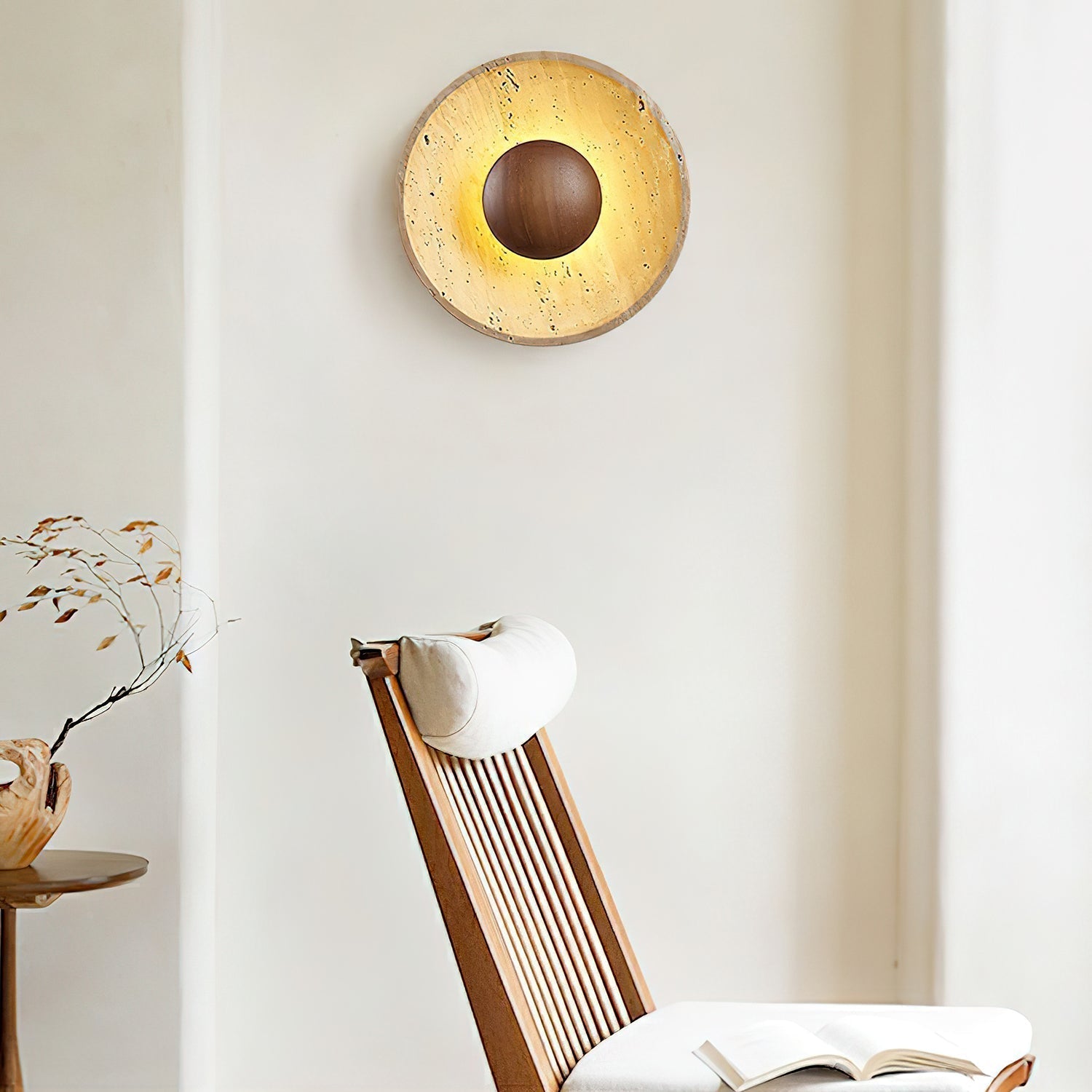 Ritta Applique da Parete in Travertino Sun