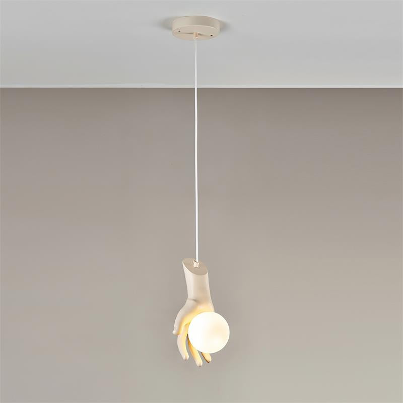 Pendant Light Hand Sculpture Wood Grip Globe - Letslighting