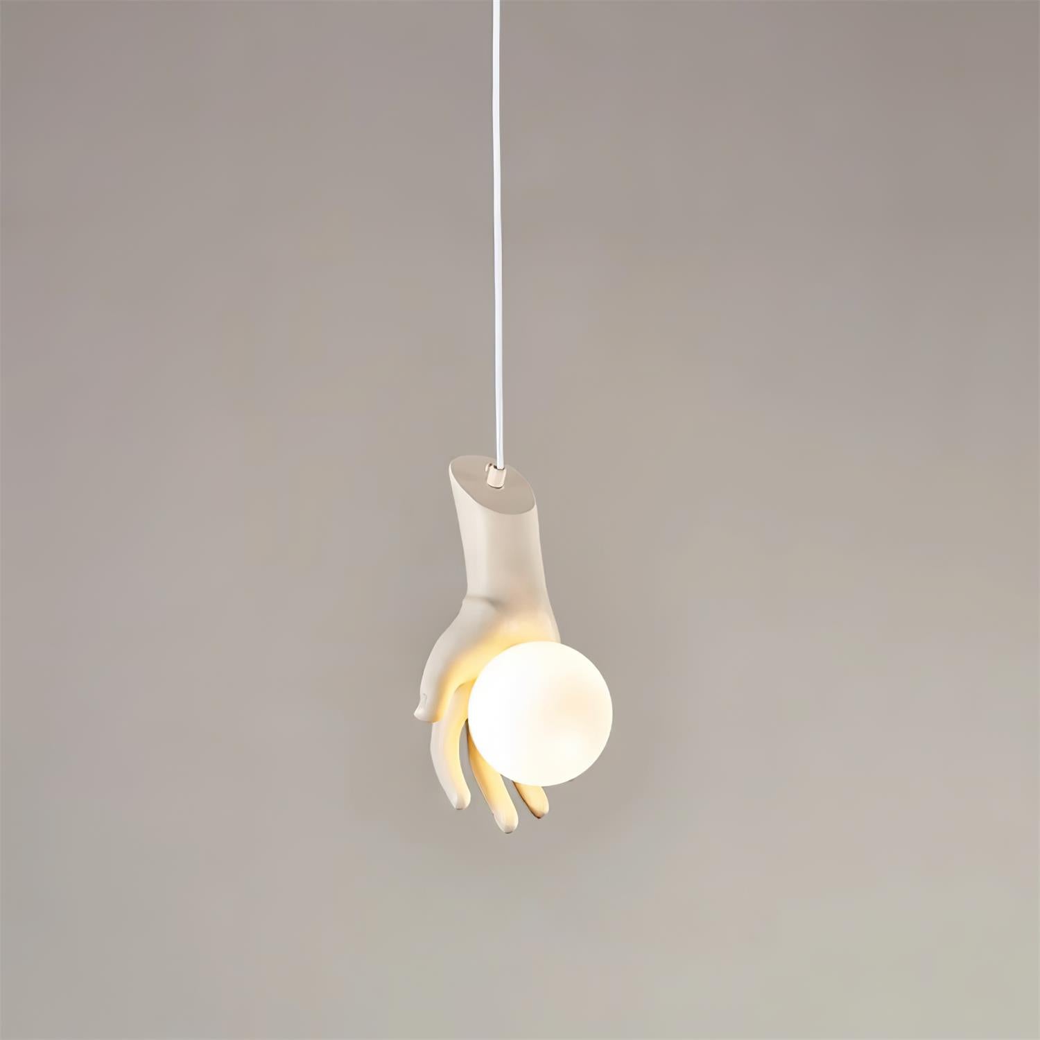 Pendant Light Hand Sculpture Wood Grip Globe - Letslighting