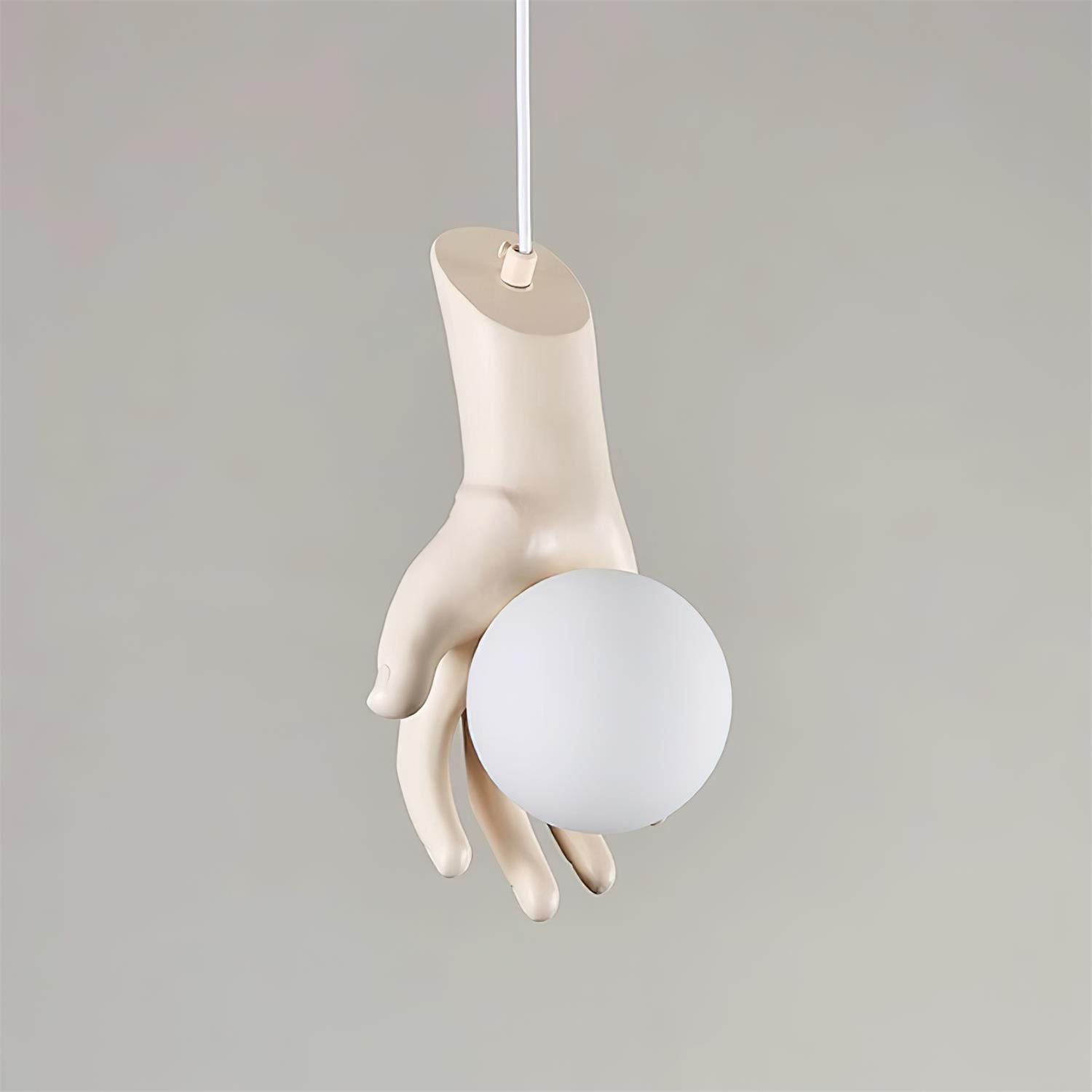 Pendant Light Hand Sculpture Wood Grip Globe - Letslighting