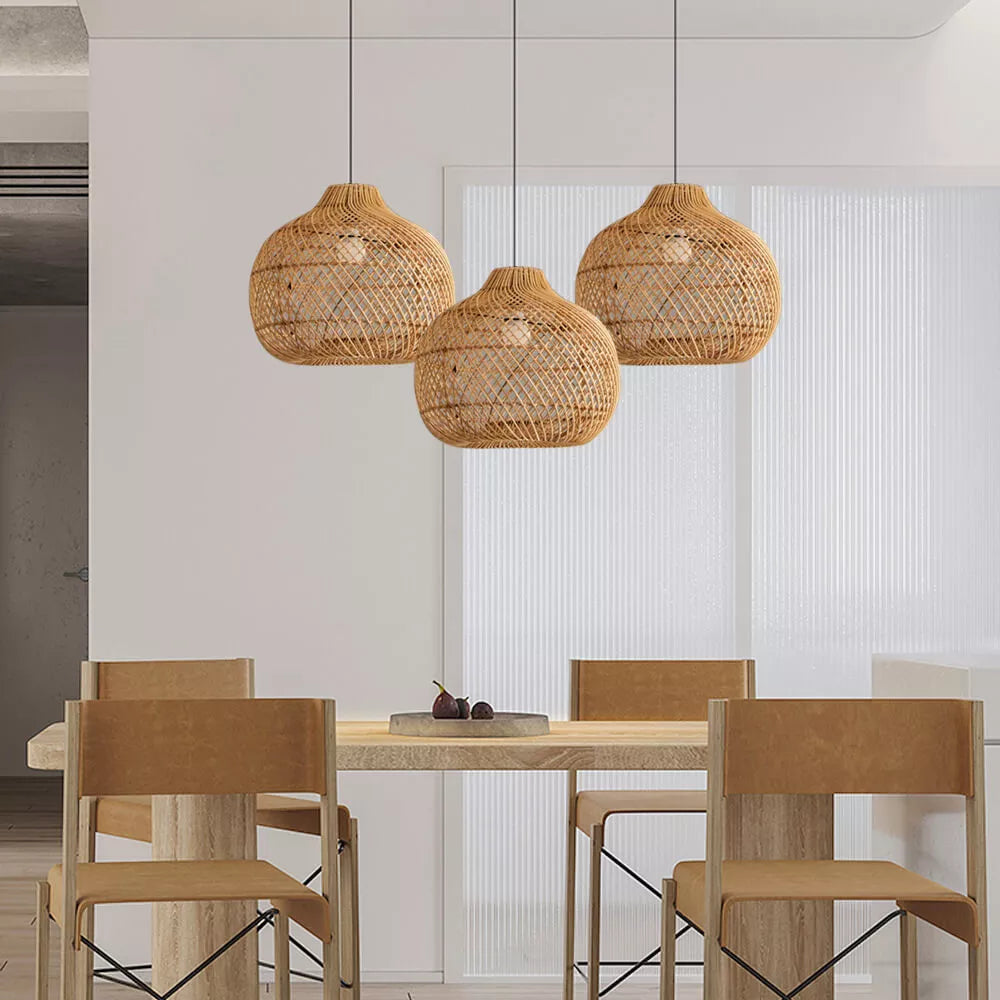Ritta Design LED Rattan Sospensione Legno Camera da letto Soggiorno