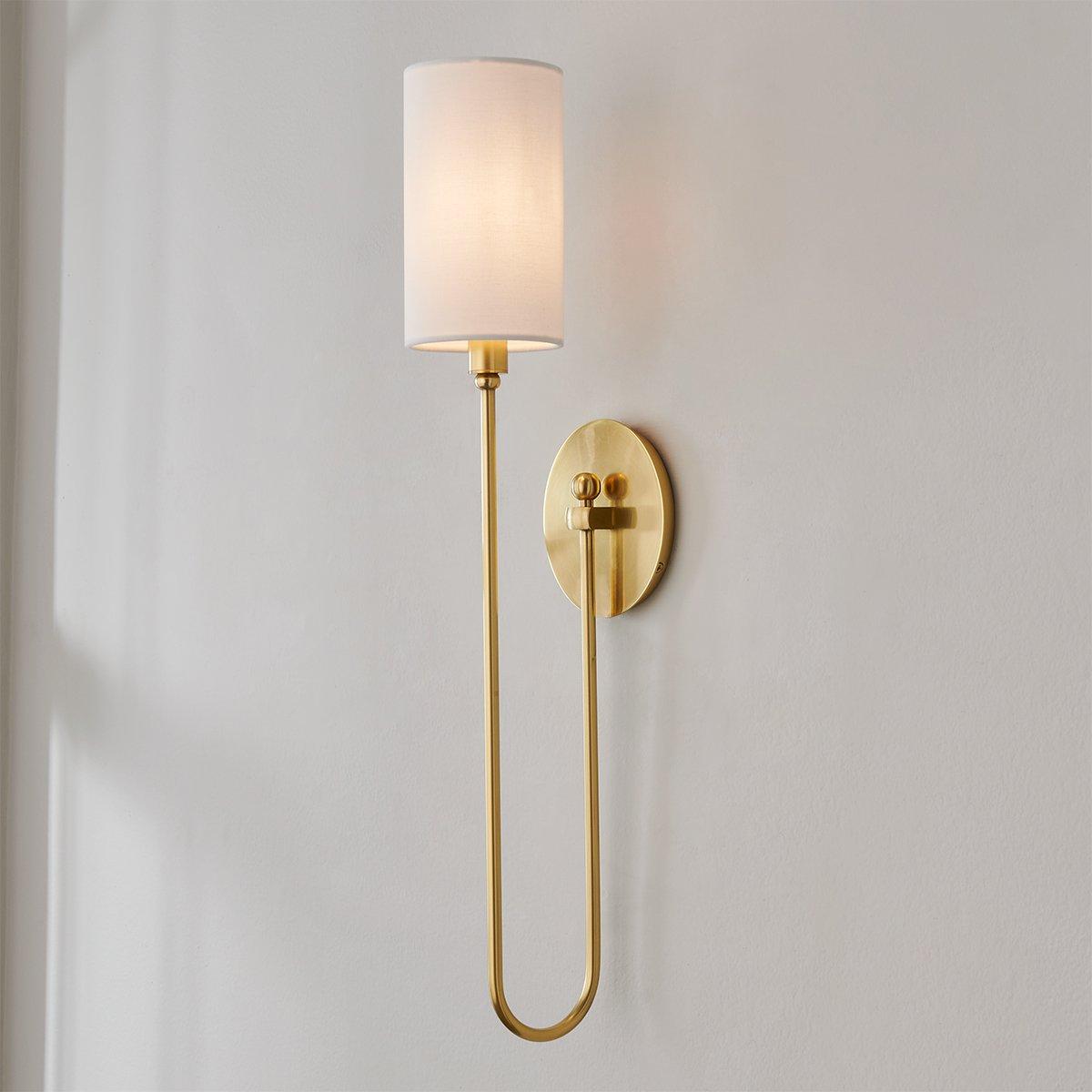 Syvineth Modern Minimalist Brass Fabric Wall Lamp - Lamp Copper