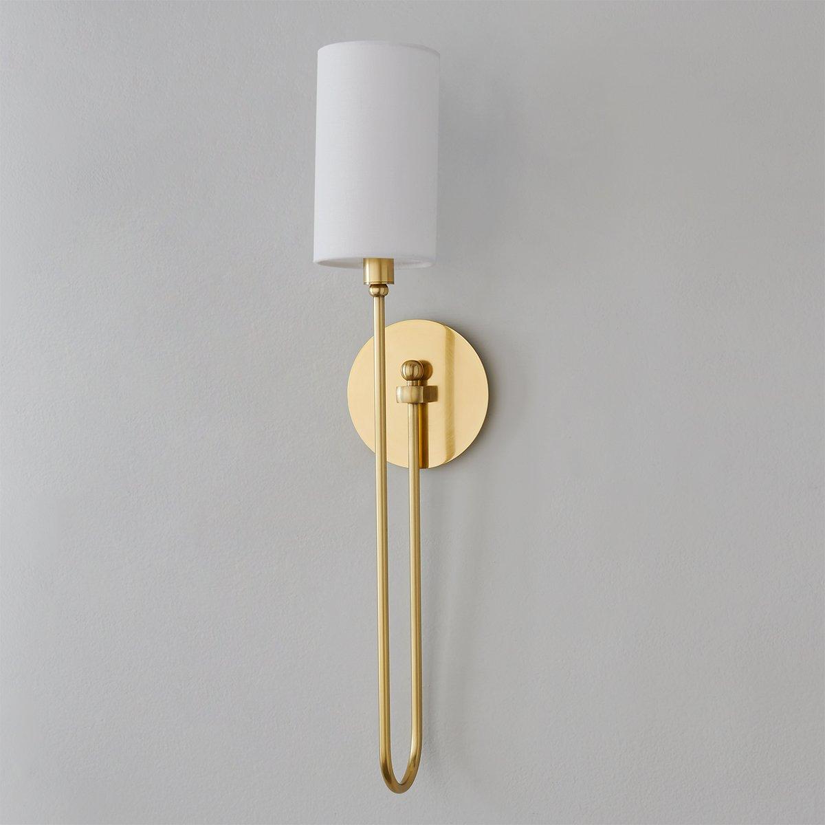 Syvineth Modern Minimalist Brass Fabric Wall Lamp - Lamp Copper