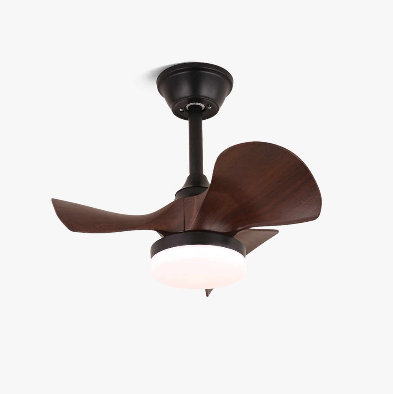 Ventilatore da soffitto Neriah Moderno in Legno con Luce, finitura Legno di Noce