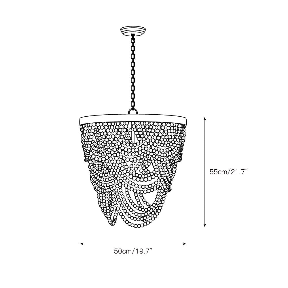 Alshaila Postmodern Luxury Wooden Metal Chandelier - Lamp Copper