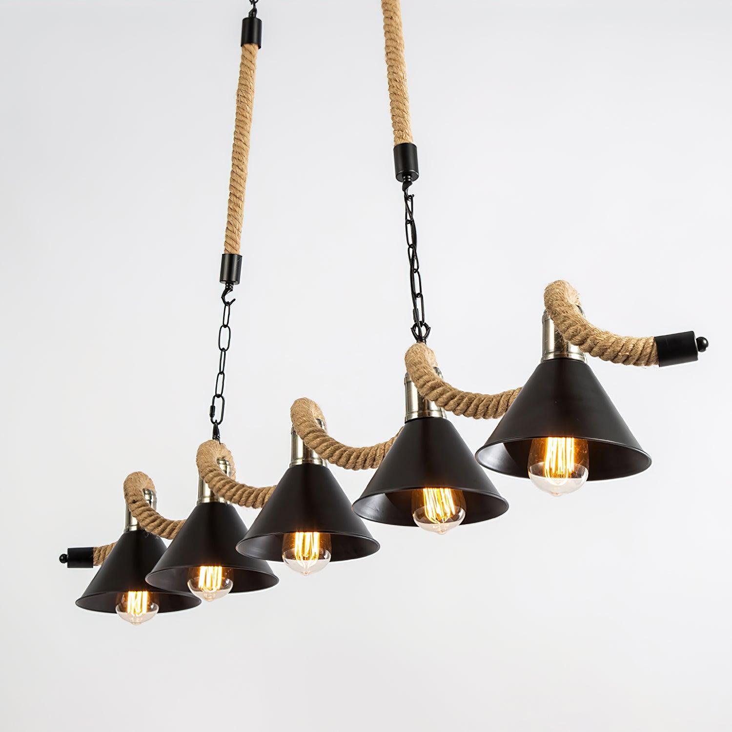 Hemp Rope Industrial Wave Chandelier - Blowlighting