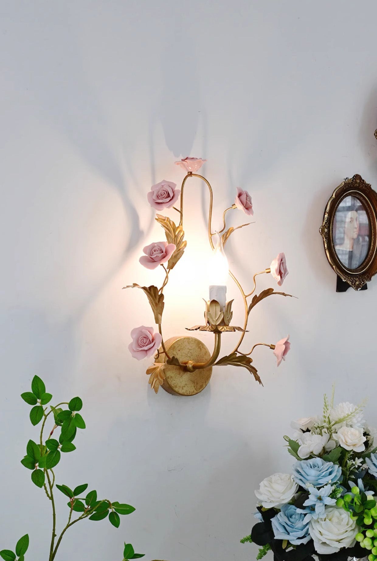 Orvara Individual Creativity Floral Ceramic Wall Lamp - Lamp Copper