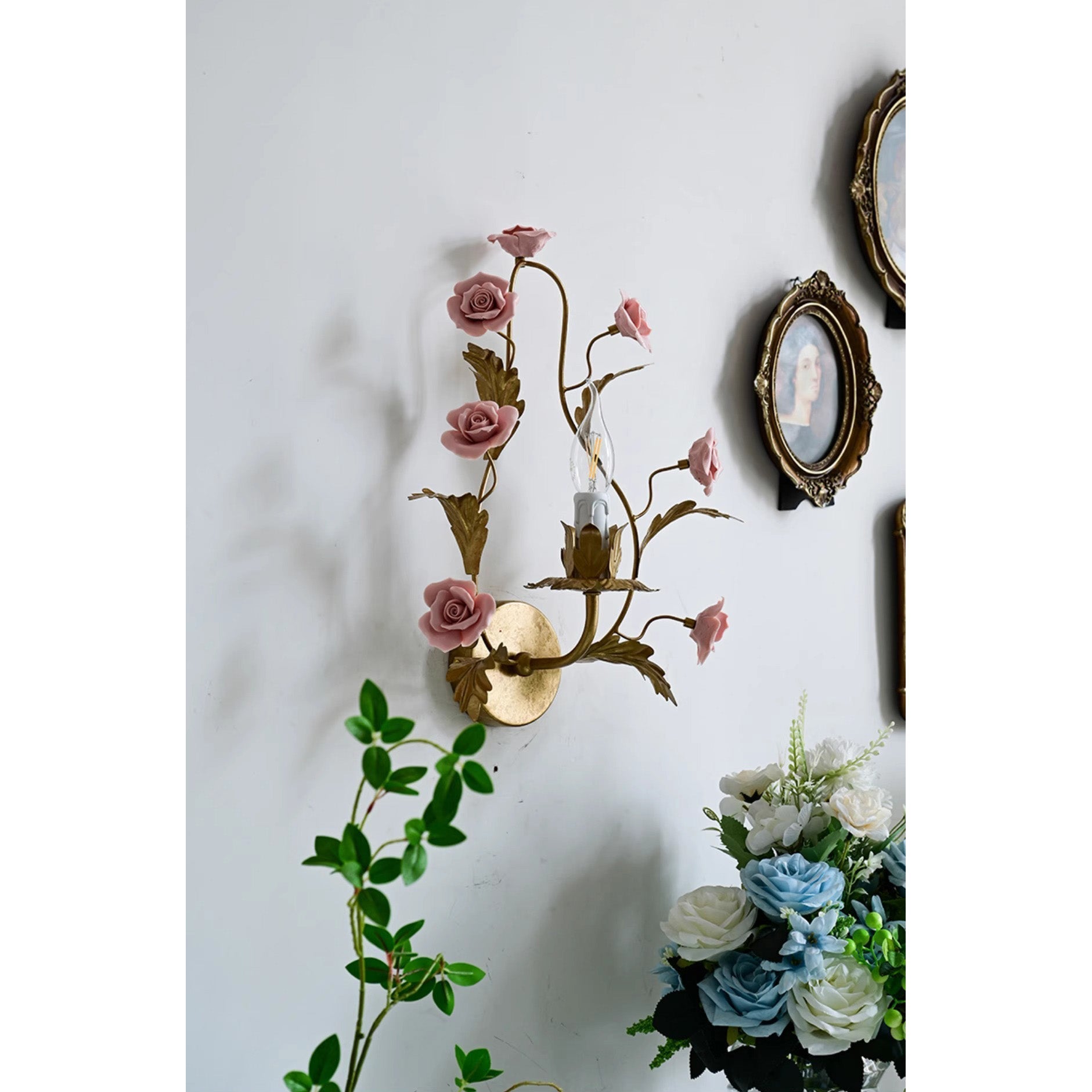 Orvara Individual Creativity Floral Ceramic Wall Lamp - Lamp Copper