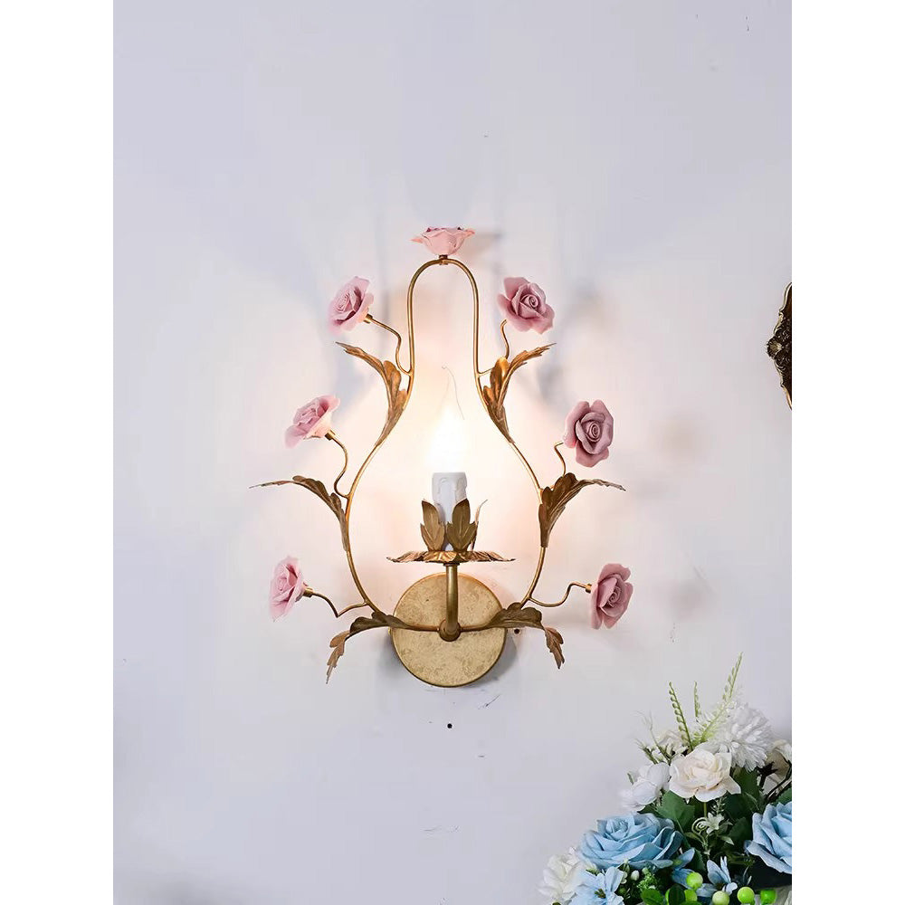 Orvara Individual Creativity Floral Ceramic Wall Lamp - Lamp Copper