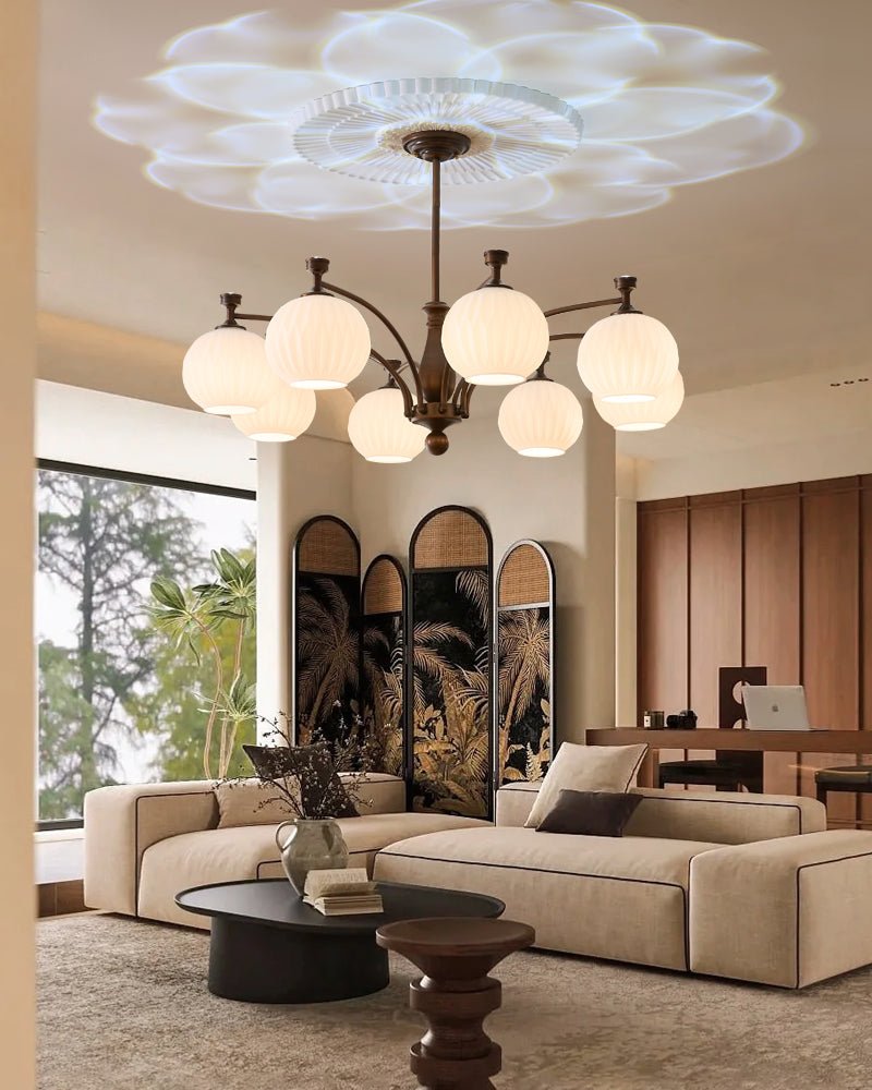 Aurora Chandelier Orb Frosted Vintage - Blowlighting