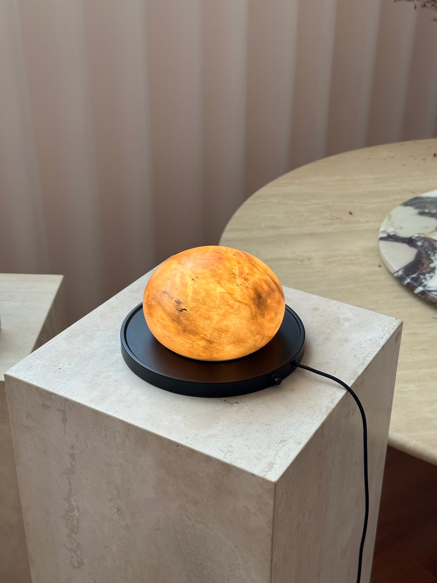 Bolita Alabaster Table Lamp - Lamp Copper