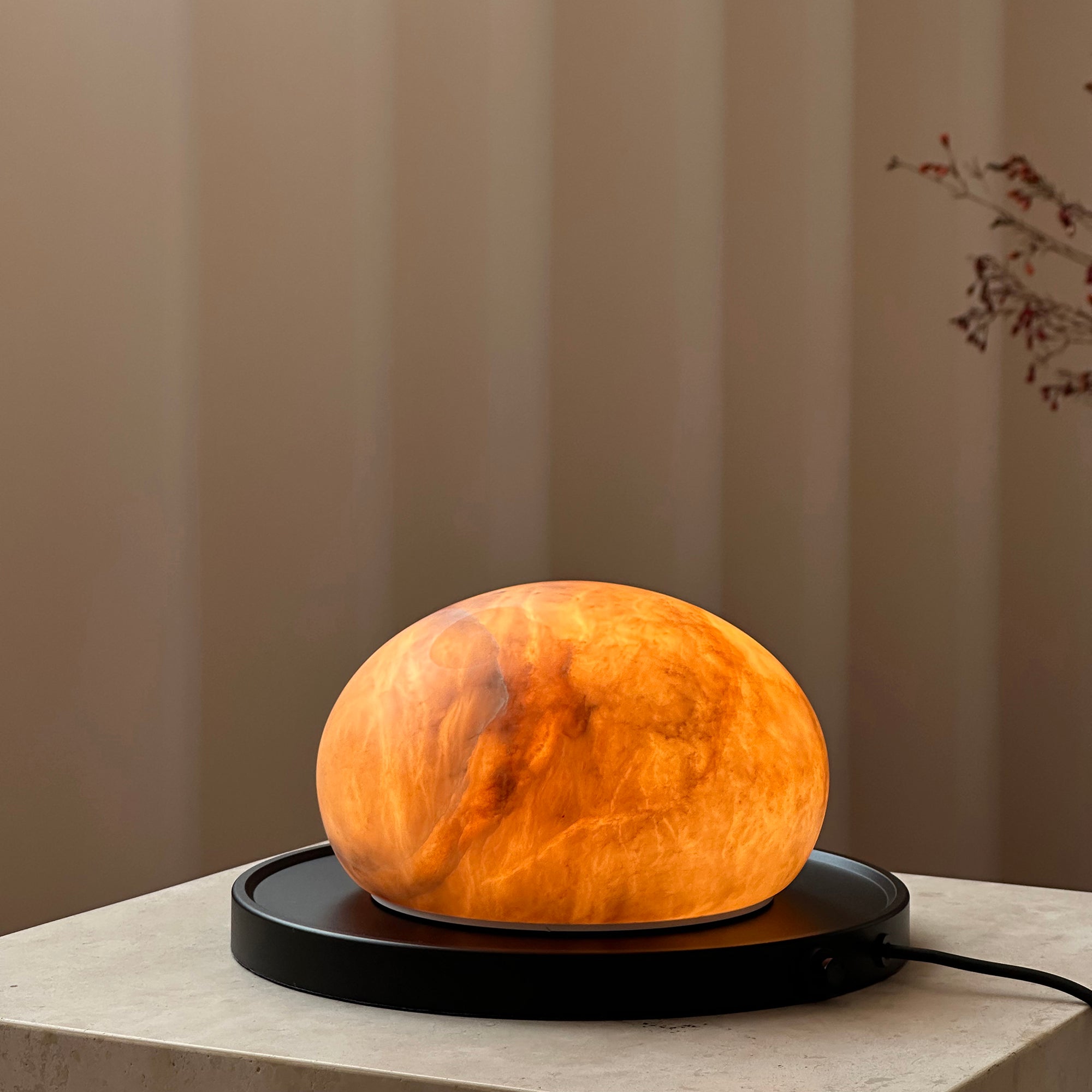 Bolita Alabaster Table Lamp - Lamp Copper