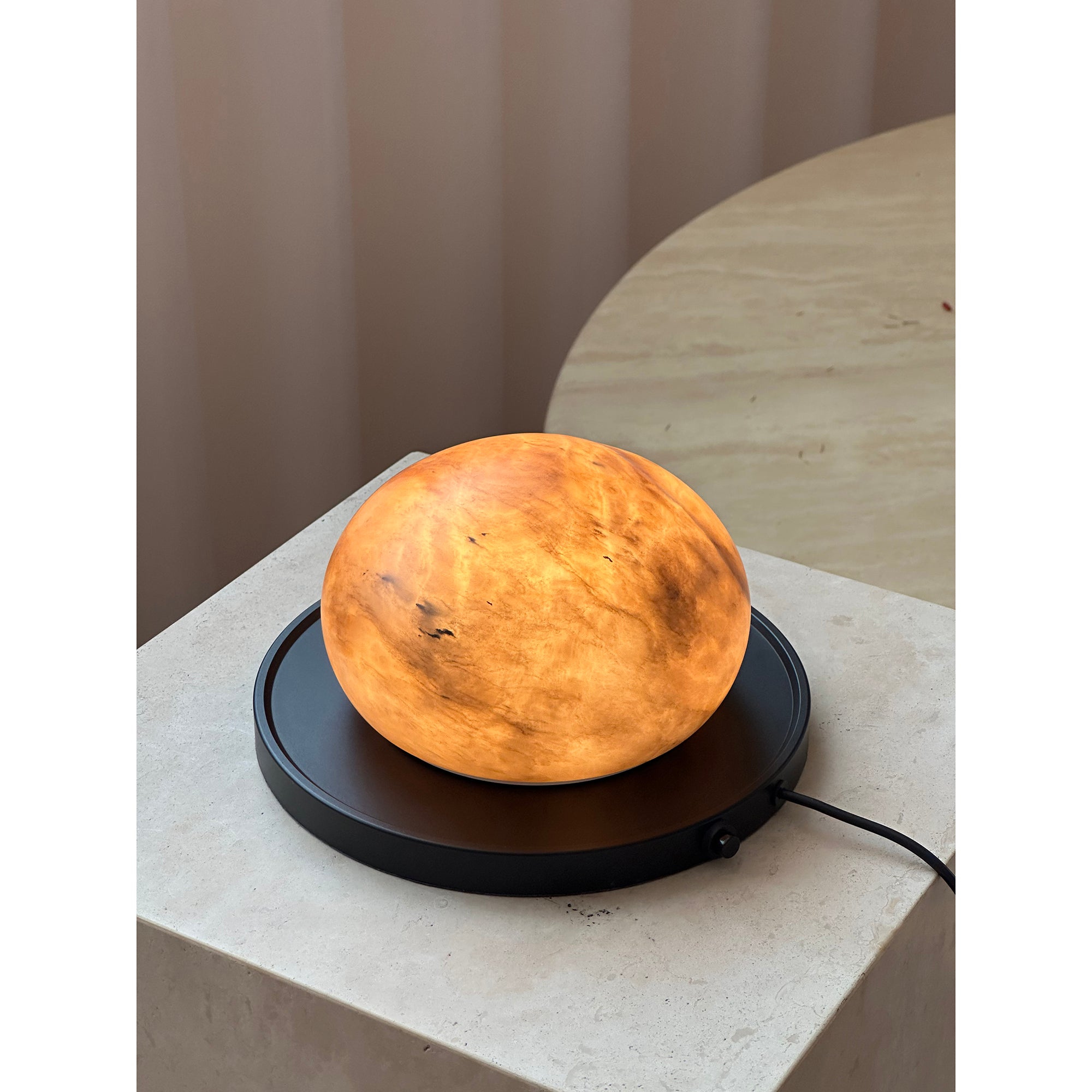 Bolita Alabaster Table Lamp - Lamp Copper