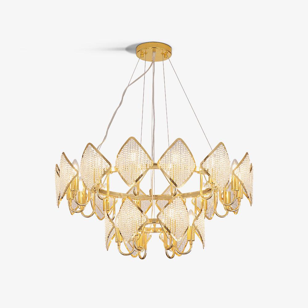 Aurora Chandelier Crystal Leaf Double-Tier - Blowlighting