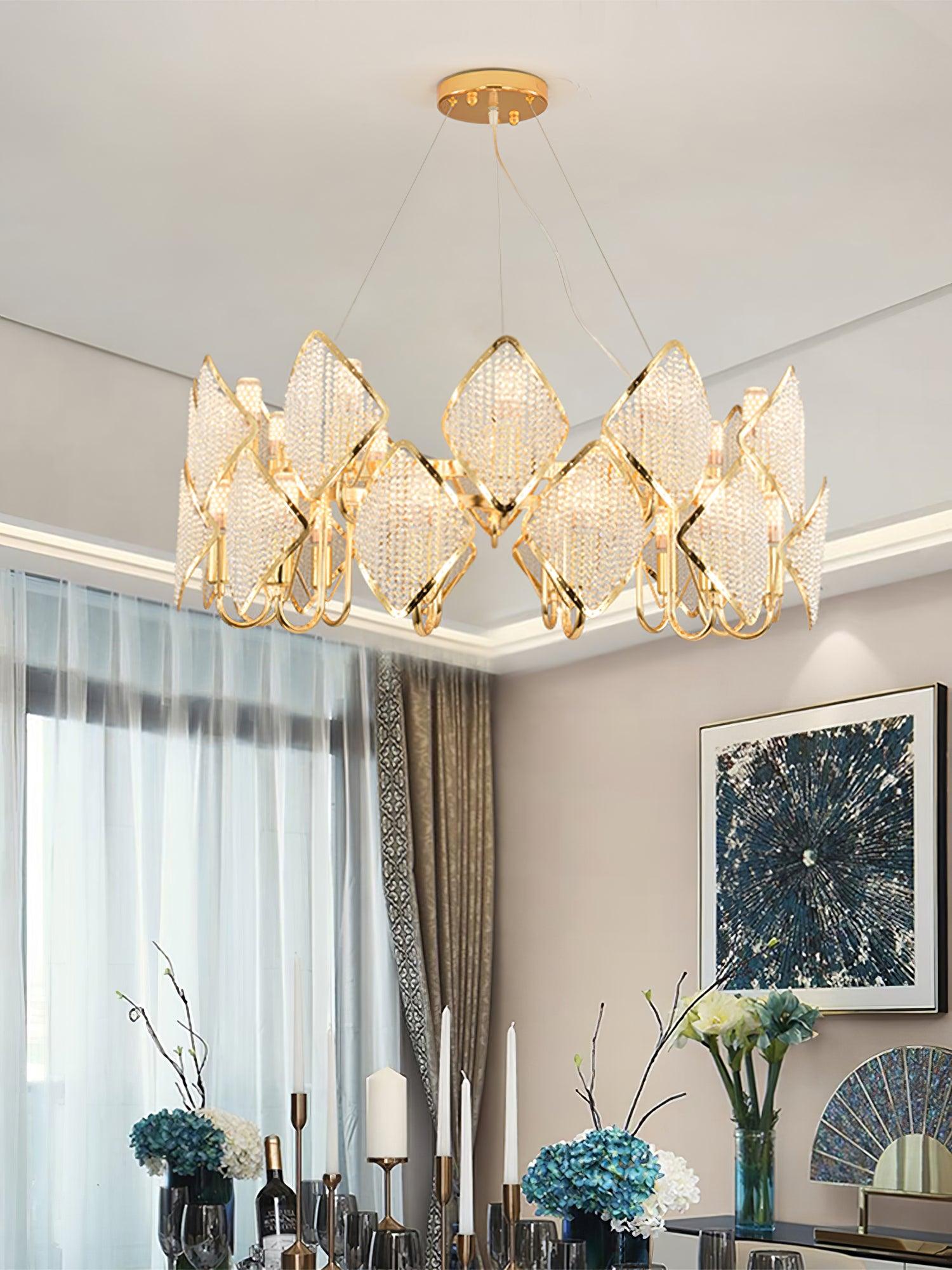 Aurora Chandelier Crystal Leaf Double-Tier - Blowlighting