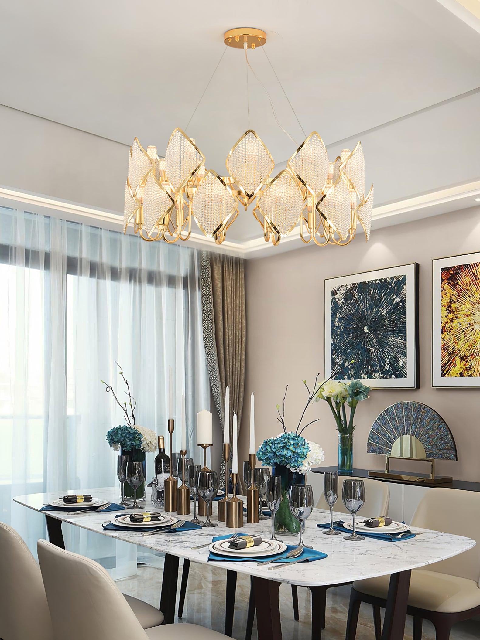 Aurora Chandelier Crystal Leaf Double-Tier - Blowlighting