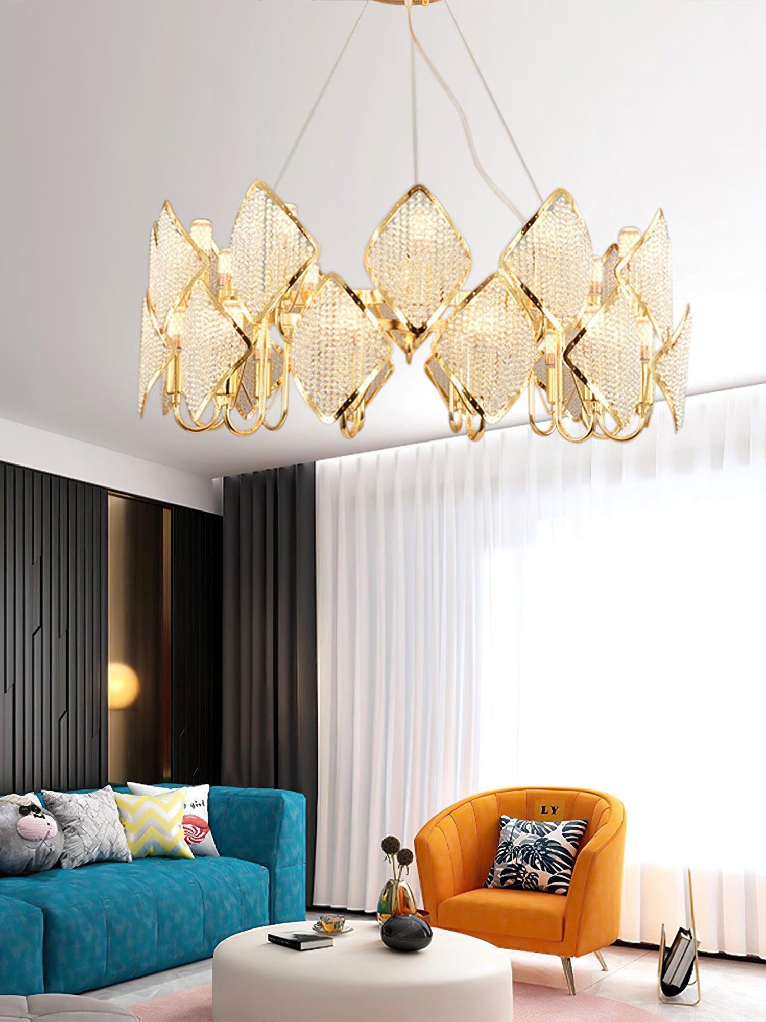 Aurora Chandelier Crystal Leaf Double-Tier - Blowlighting