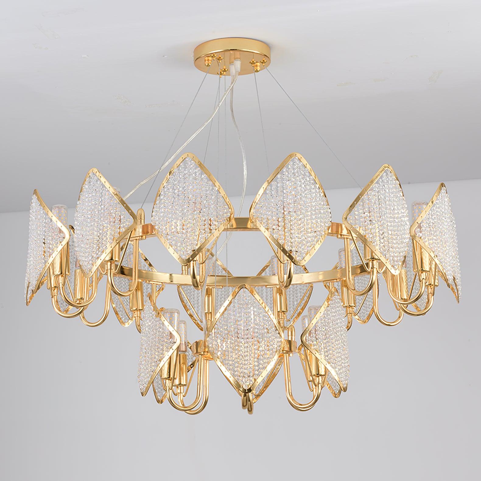 Aurora Chandelier Crystal Leaf Double-Tier - Blowlighting
