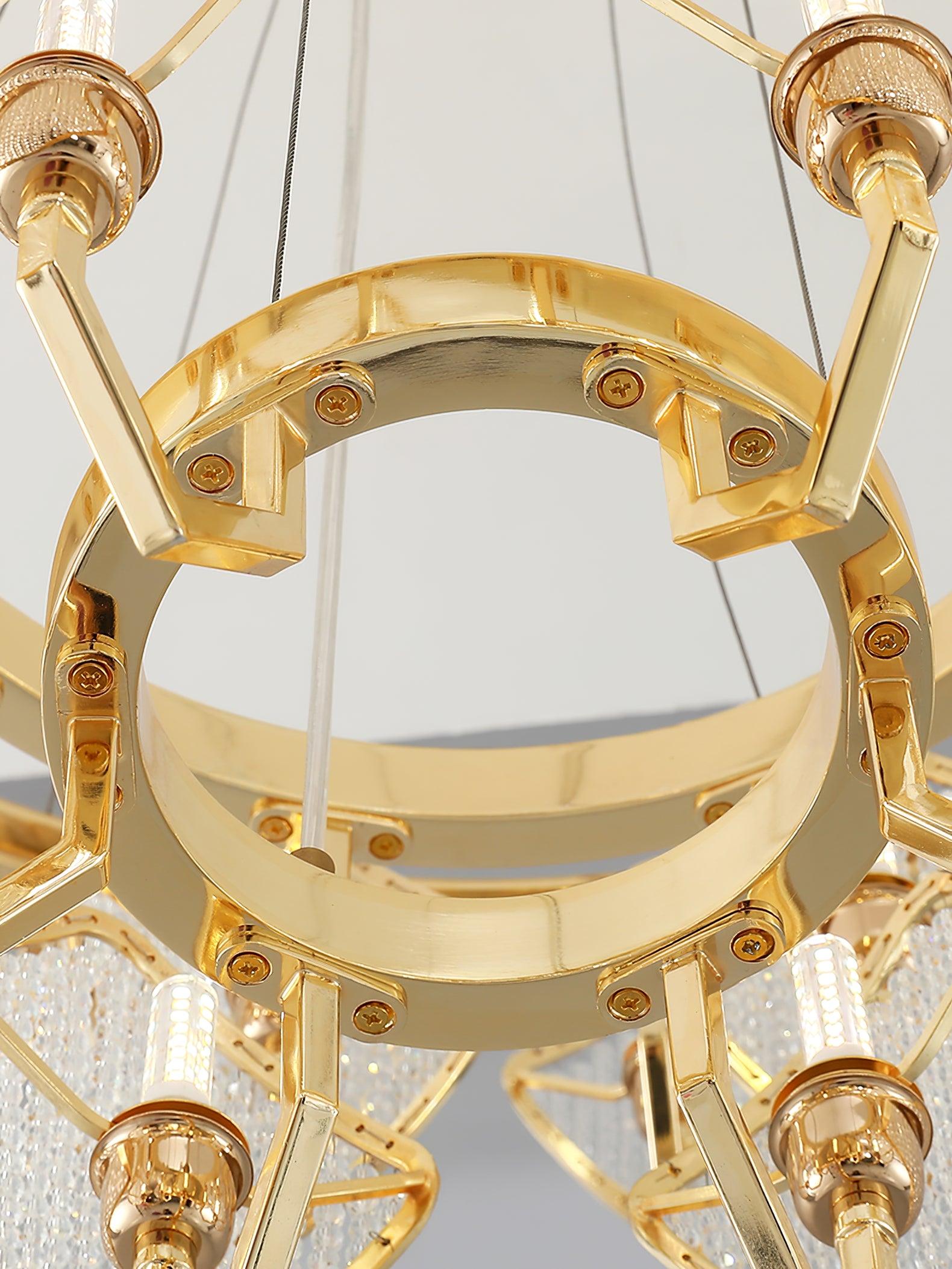 Aurora Chandelier Crystal Leaf Double-Tier - Blowlighting