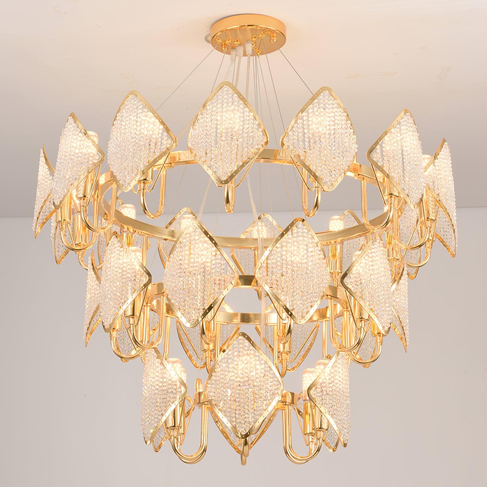 Aurora Chandelier Crystal Leaf Double-Tier - Blowlighting