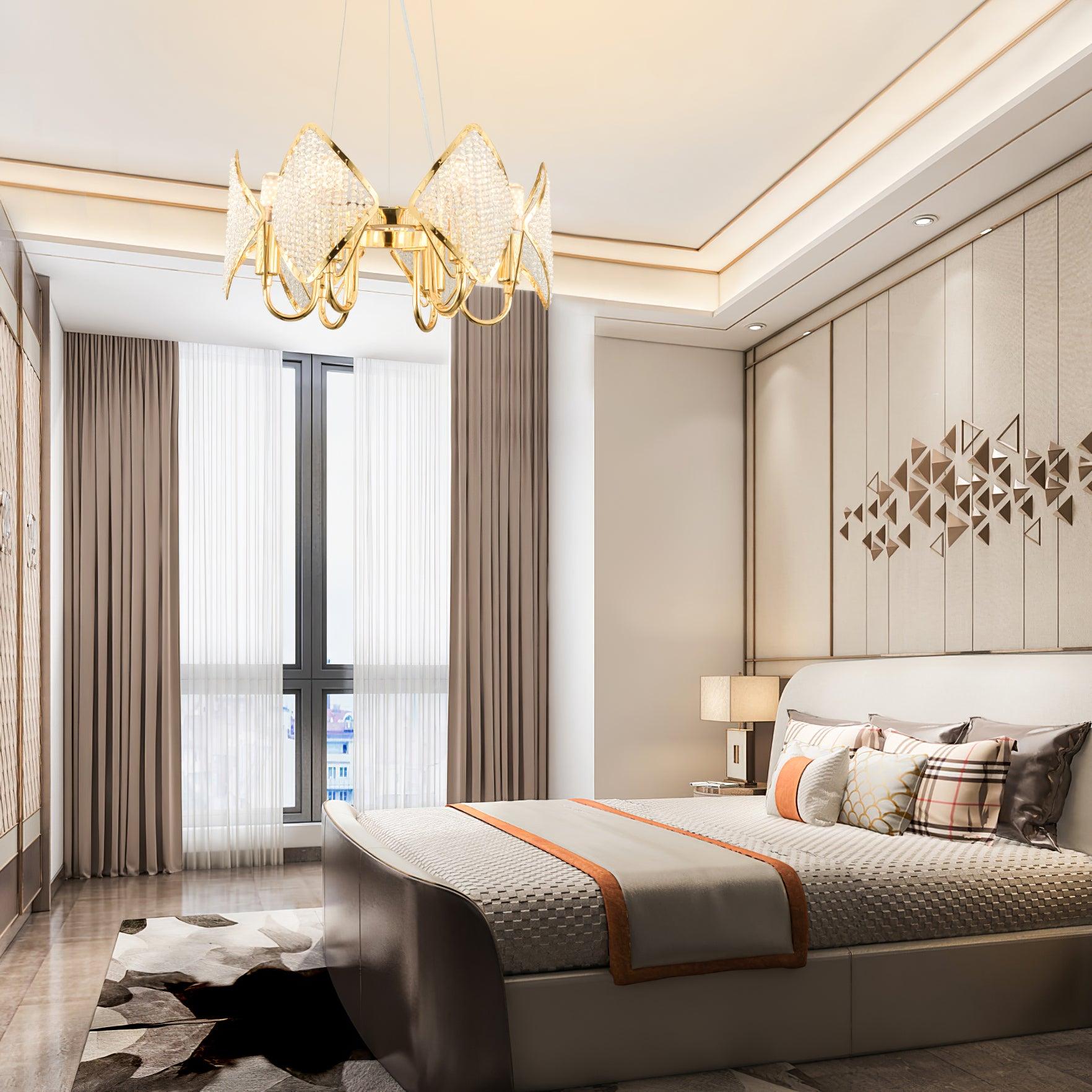 Aurora Chandelier Crystal Leaf Double-Tier - Blowlighting