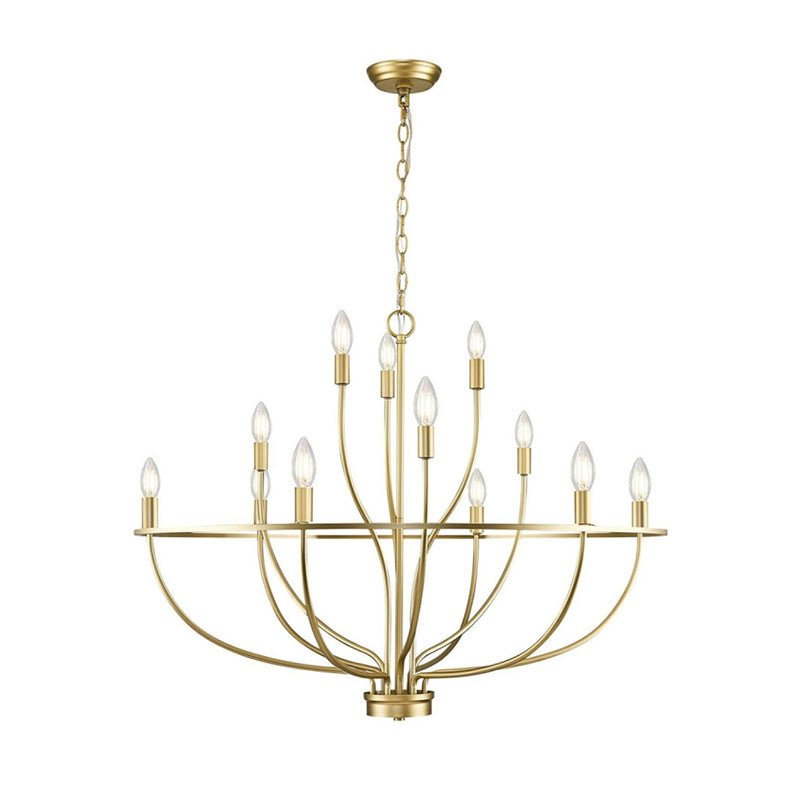 Aurelia Brass Gold Candelabra Chandelier - Blowlighting