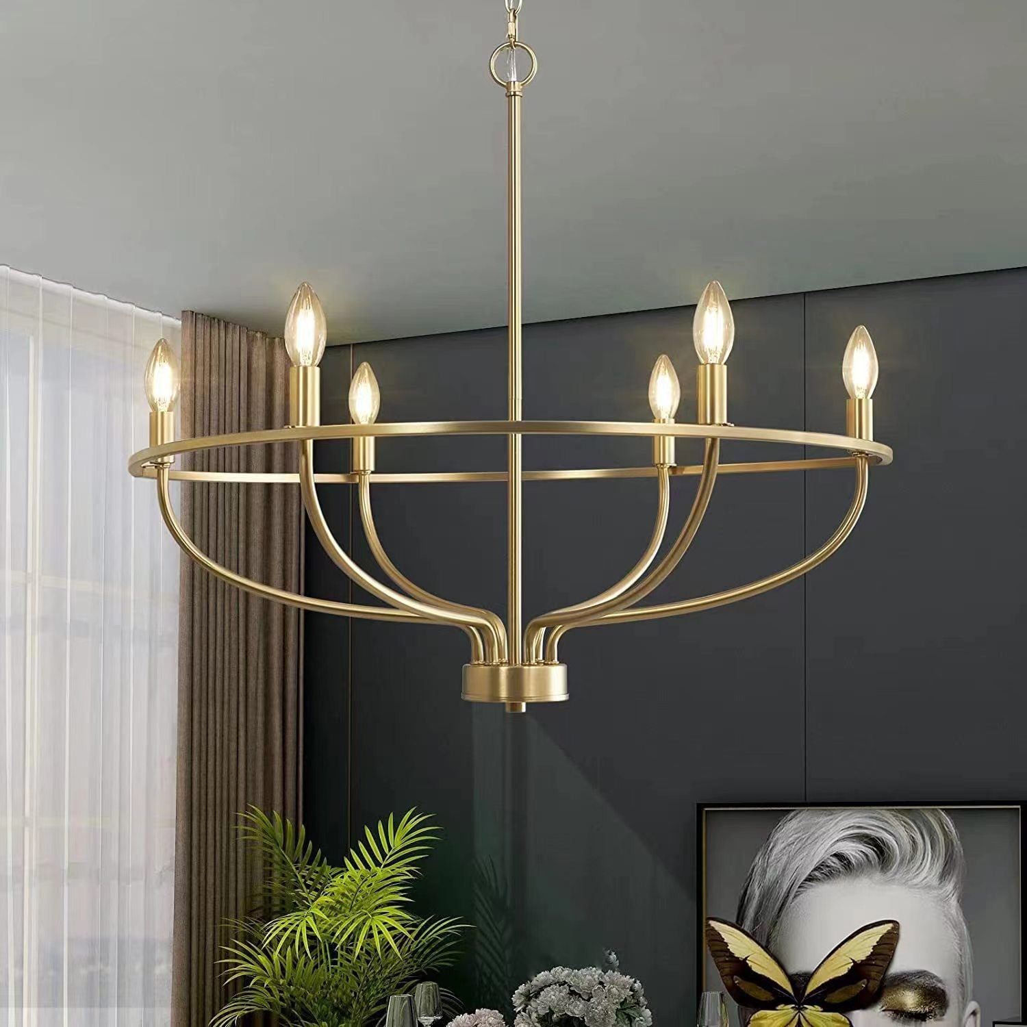 Aurelia Brass Gold Candelabra Chandelier - Blowlighting
