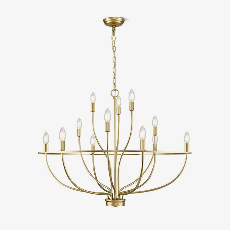 Aurelia Brass Gold Candelabra Chandelier - Blowlighting