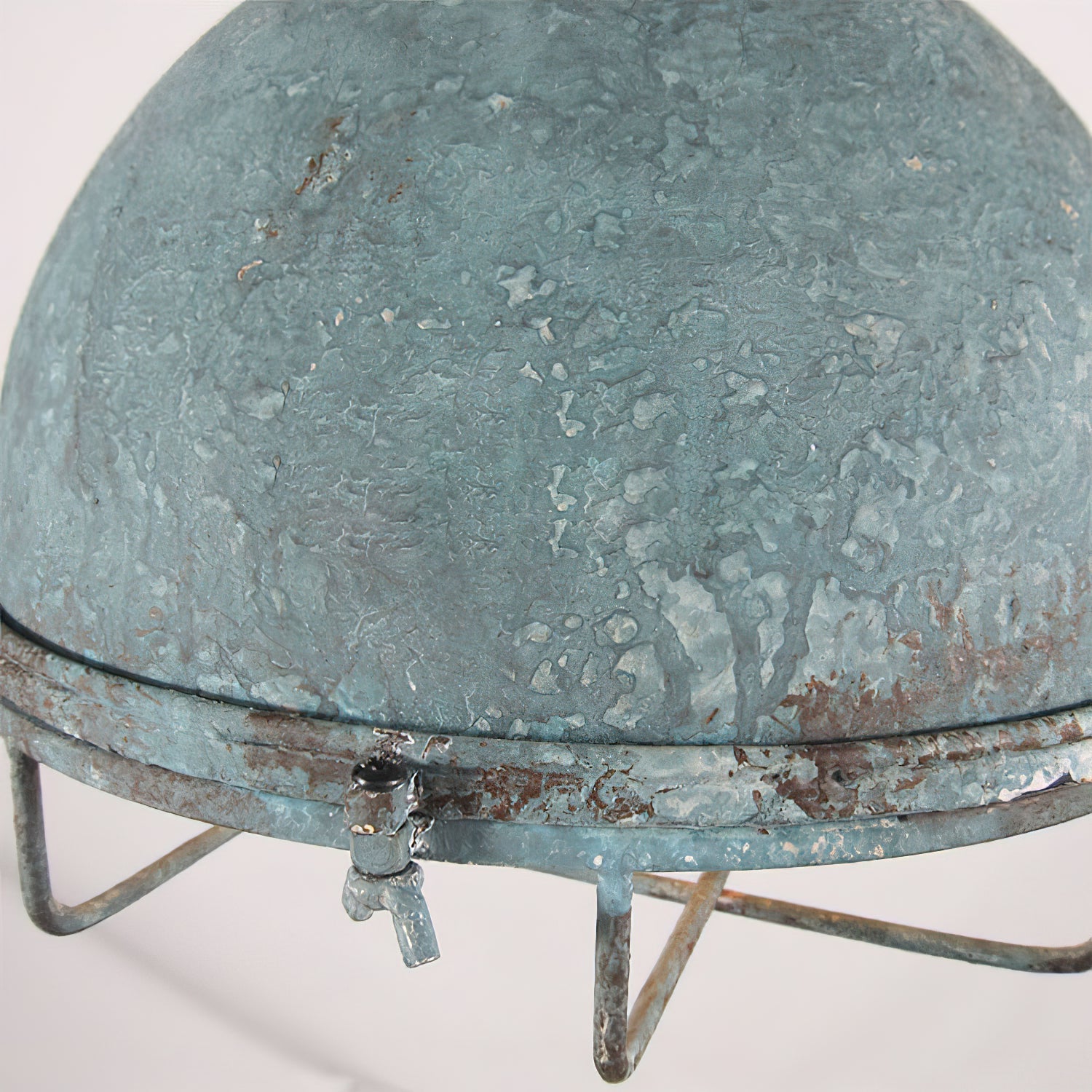 Hopedale Vintage Industrial Antique Green Metal Pendant Light - Lamp Copper