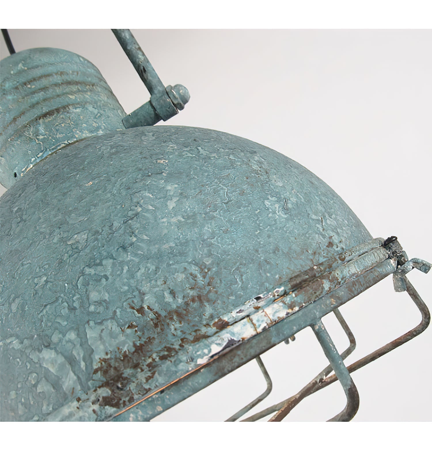 Hopedale Vintage Industrial Antique Green Metal Pendant Light - Lamp Copper