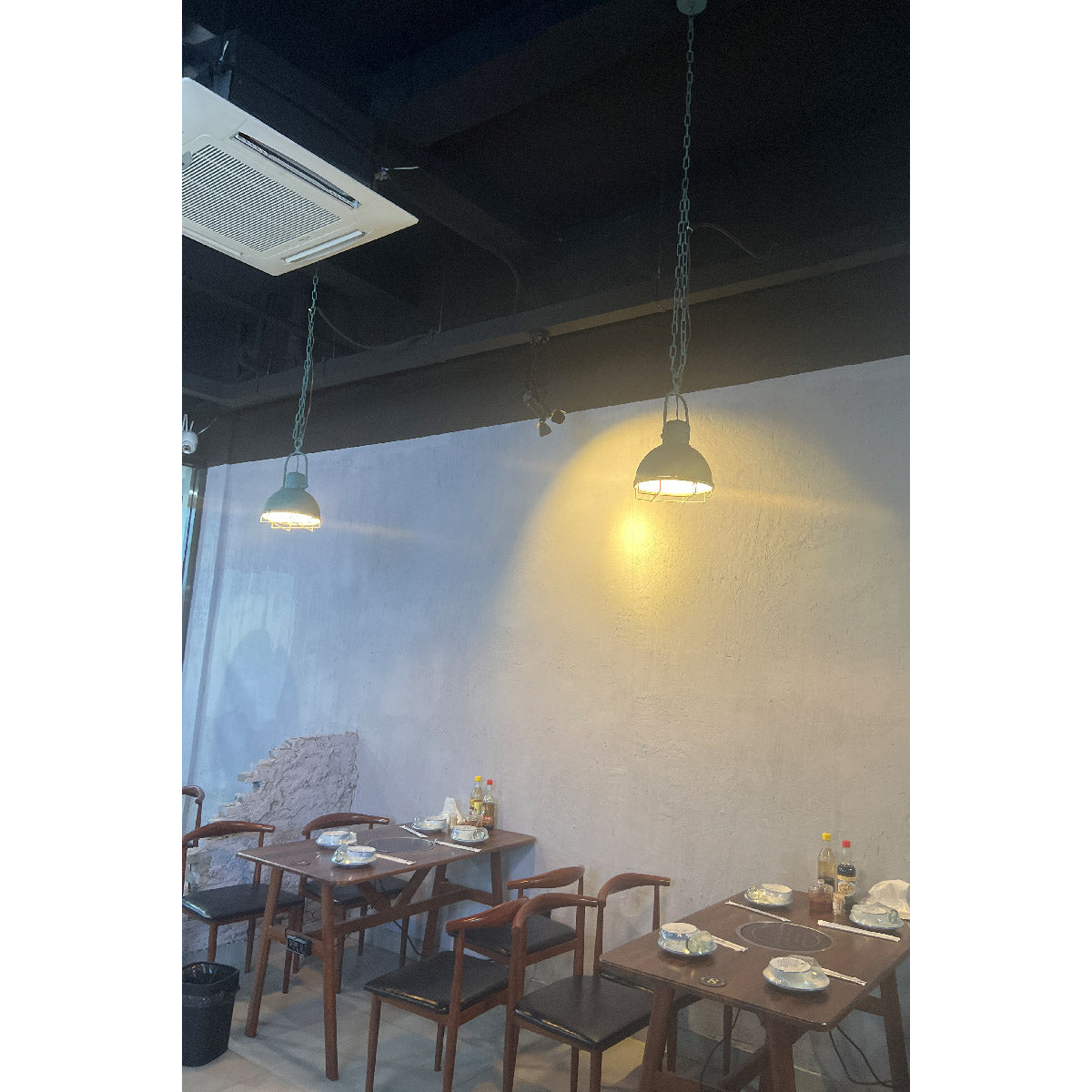 Hopedale Vintage Industrial Antique Green Metal Pendant Light - Lamp Copper