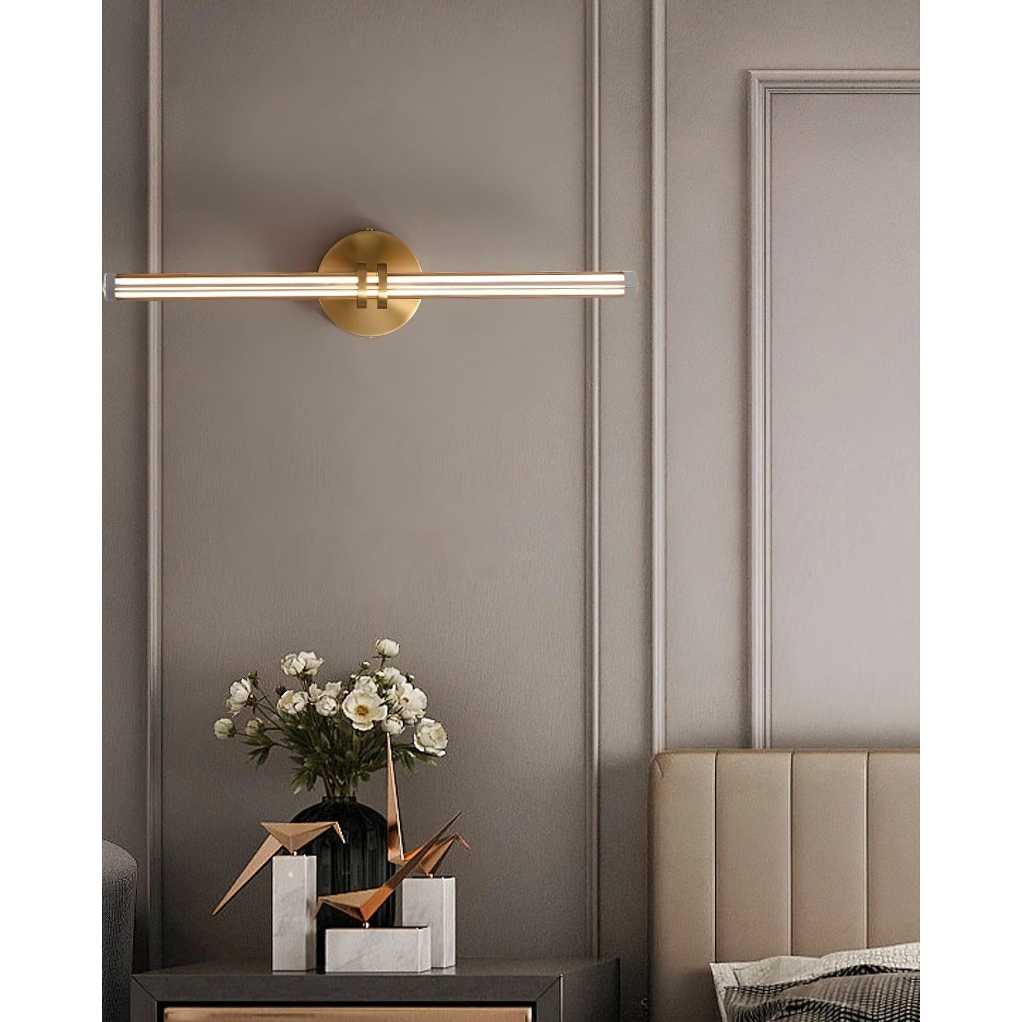 Horizon Modern Minimalist Brass Glass Wall Lamp - Lamp Copper