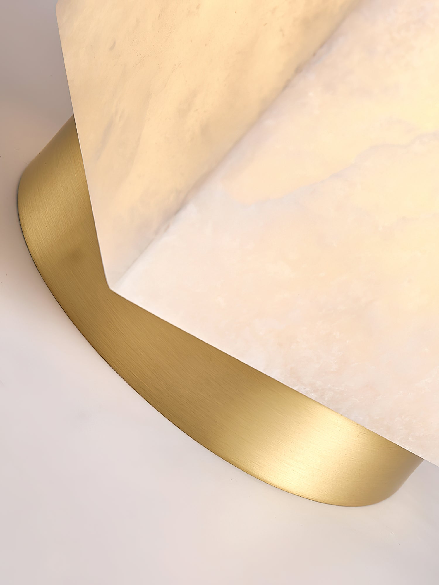 Usilia Modern Minimalist Brass Alabaster Ceiling Light - Lamp Copper
