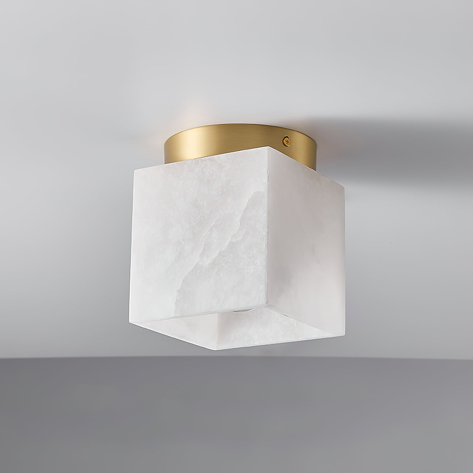 Usilia Modern Minimalist Brass Alabaster Ceiling Light - Lamp Copper