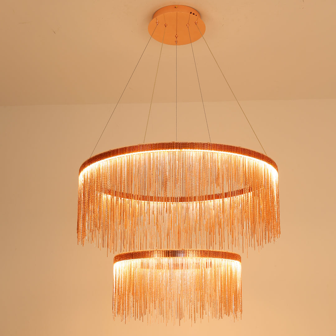 Arisha Lusso LED Lampada a Sospensione Catena Nappa