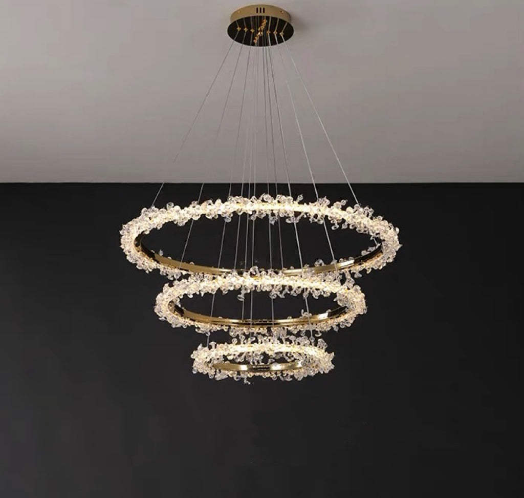 Kristy Metallo/Cristallo Anello Lusso Lampade a Sospensione